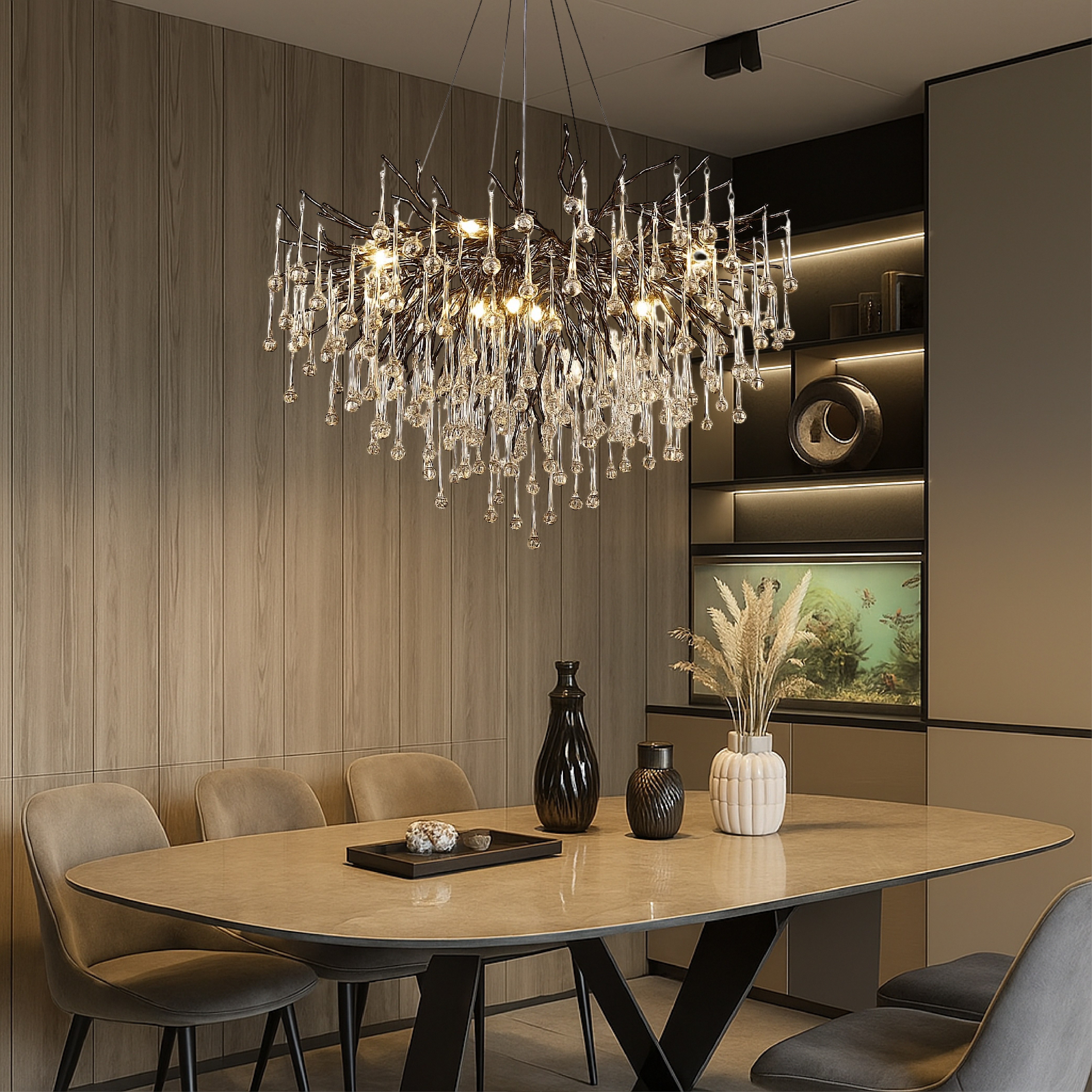 Lampadario nero Raindrop