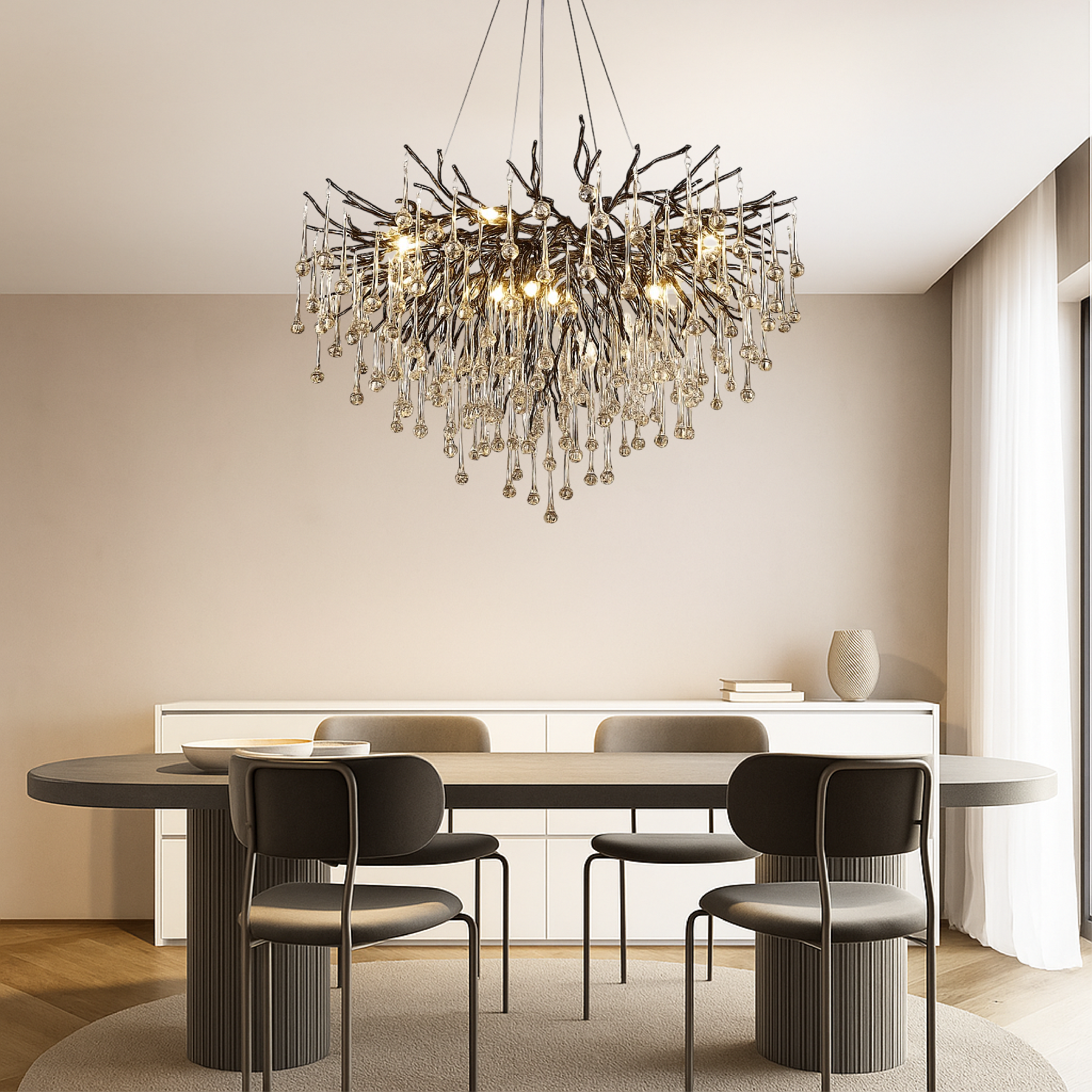 Lampadario nero Raindrop