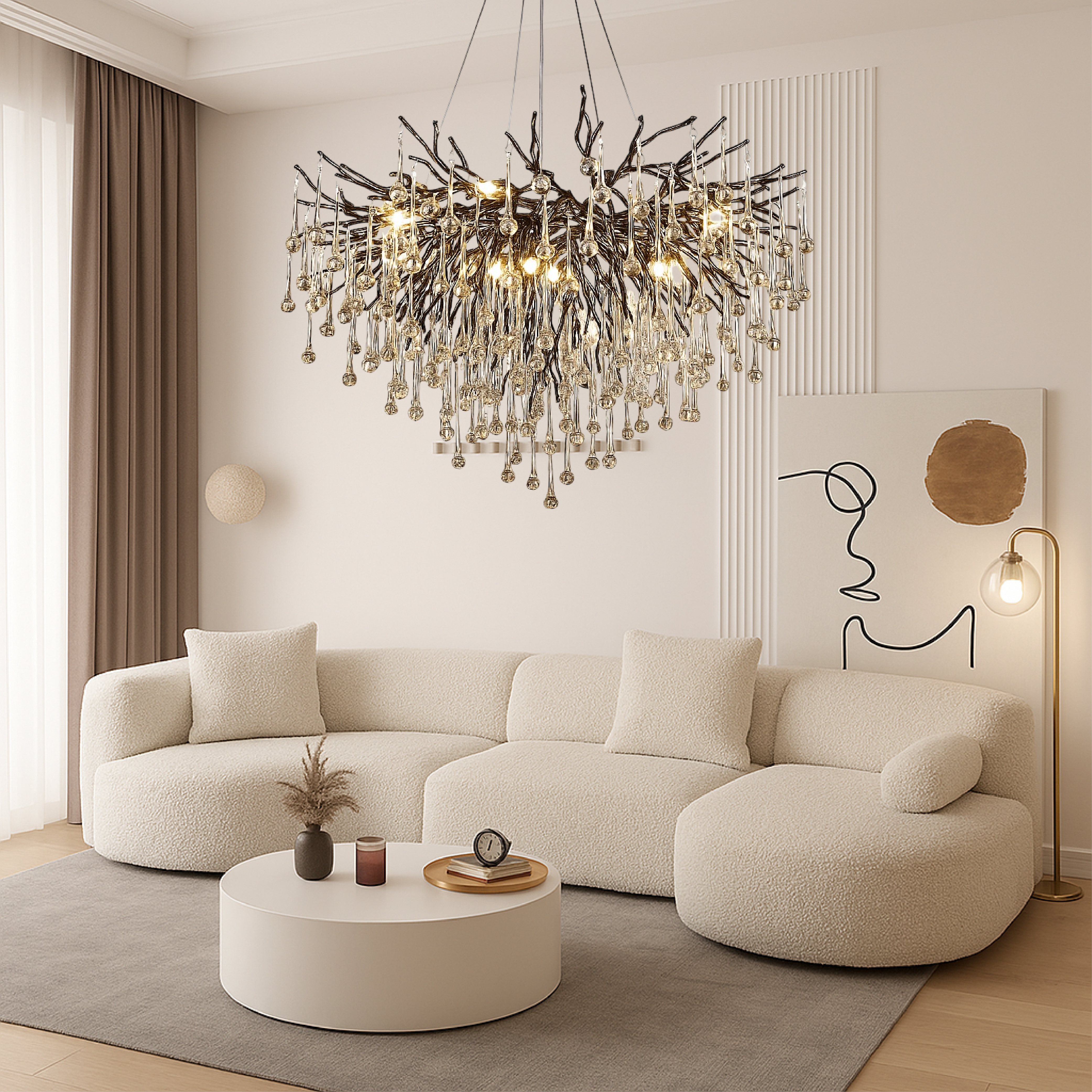 Lampadario nero Raindrop