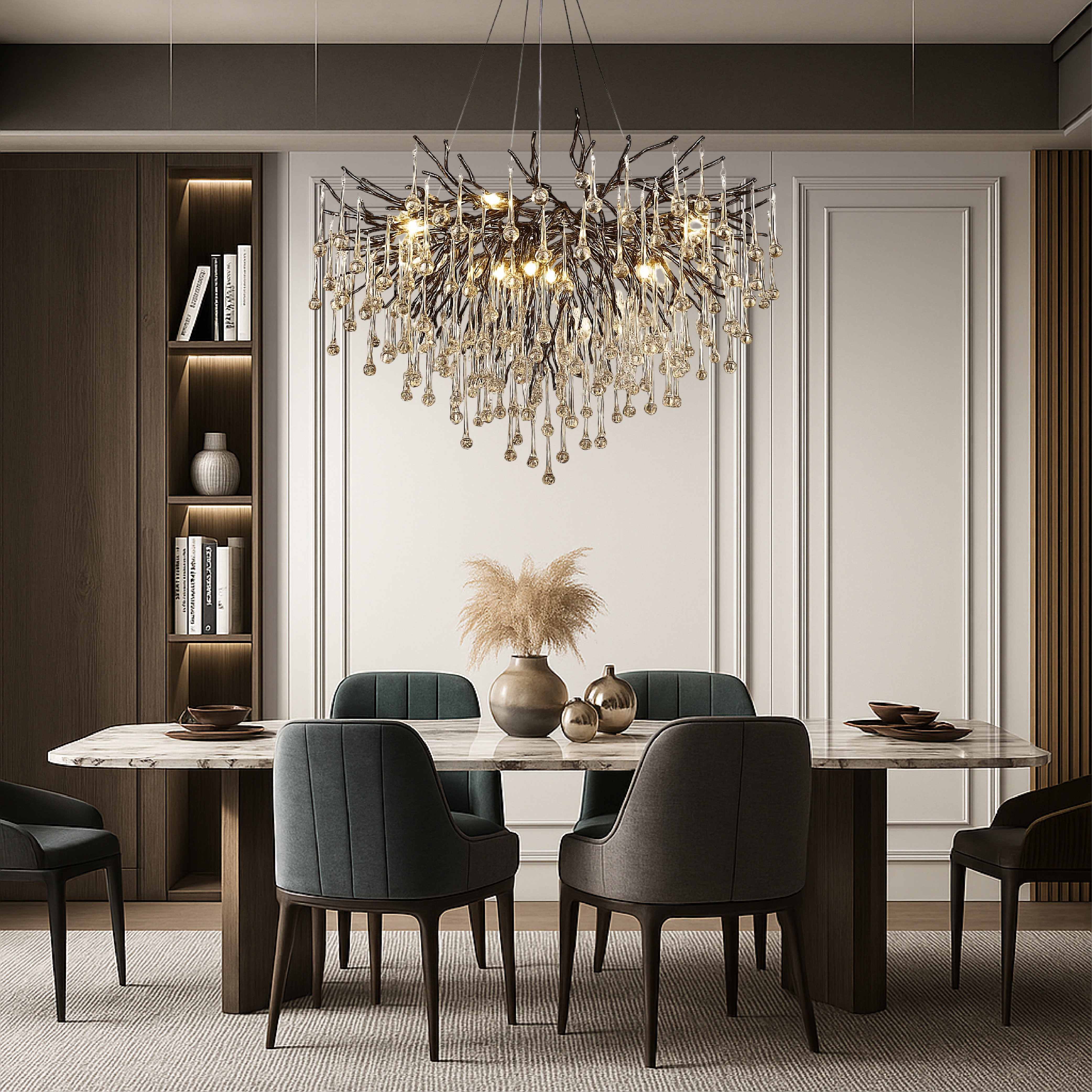 Lampadario nero Raindrop