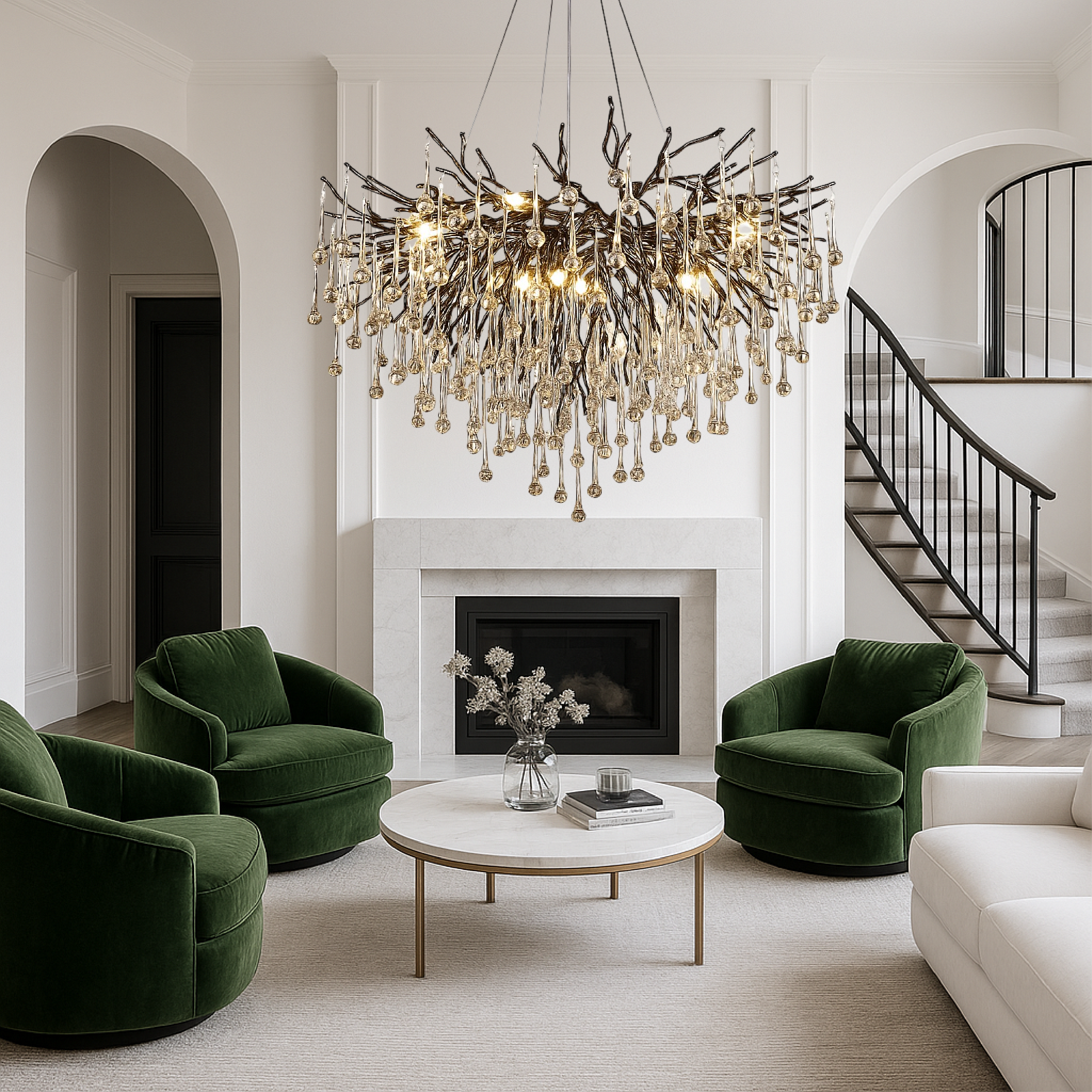 Lampadario nero Raindrop