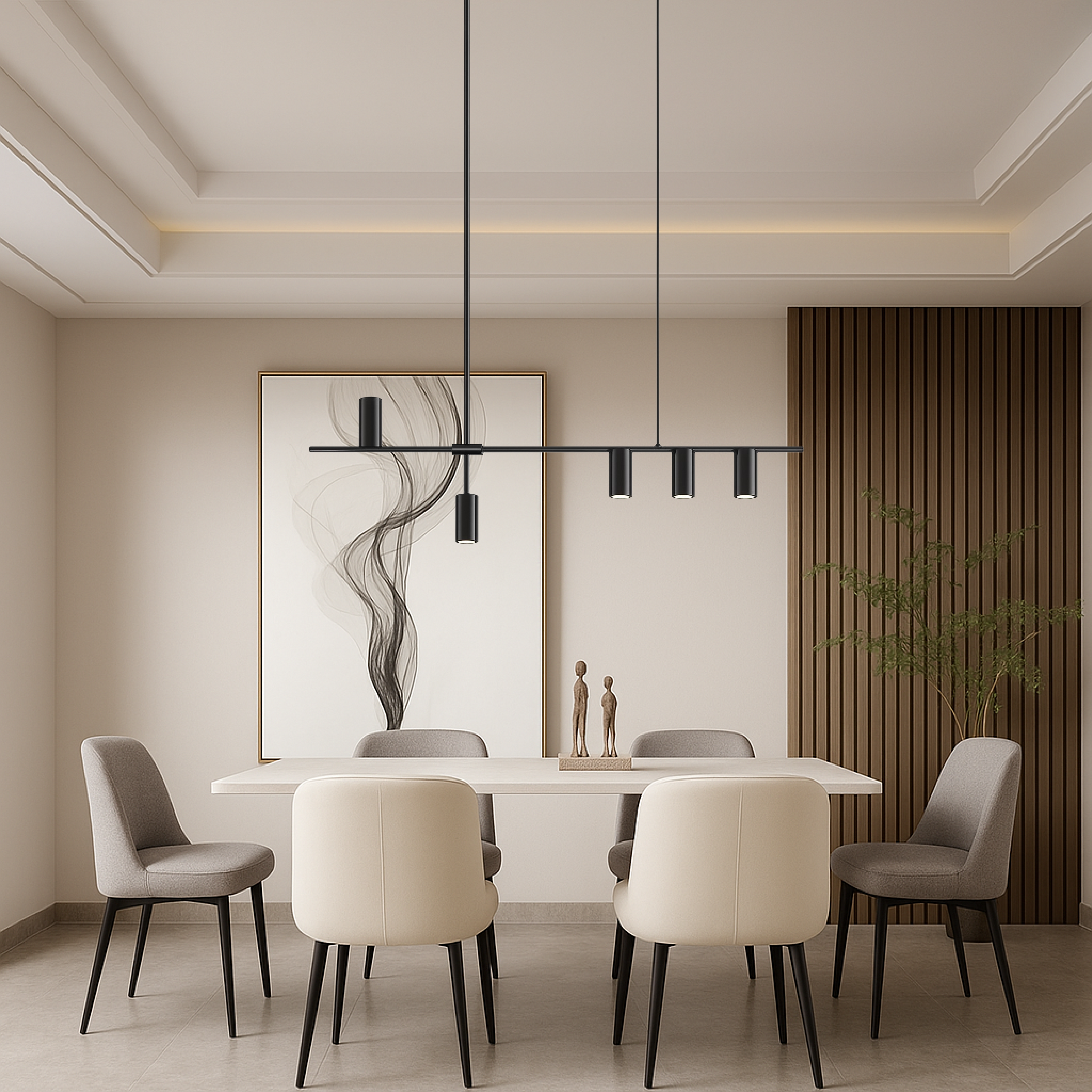 Luce a sospensione nera minimalista per la cucina