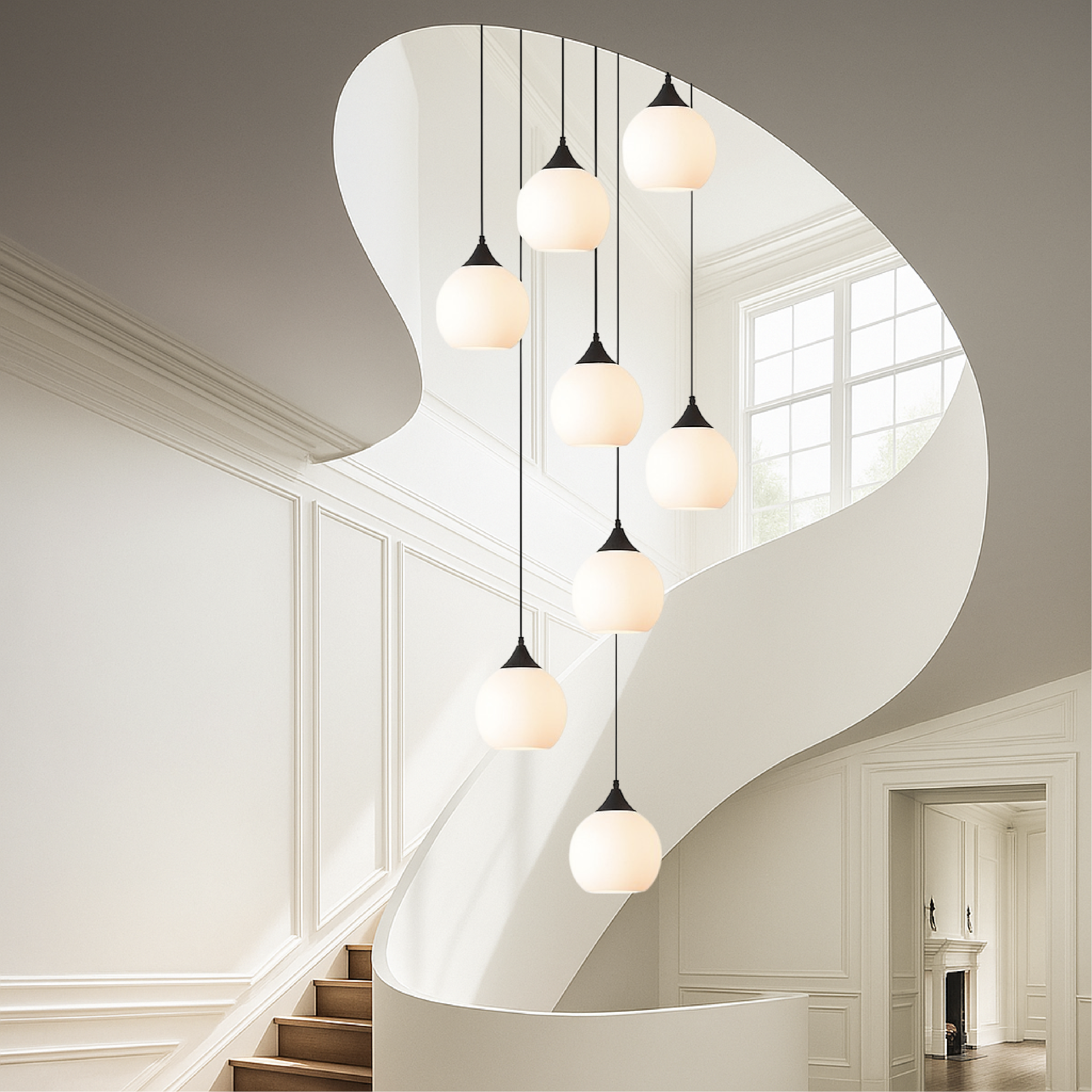 Lampadario per scale di Villa Gade
