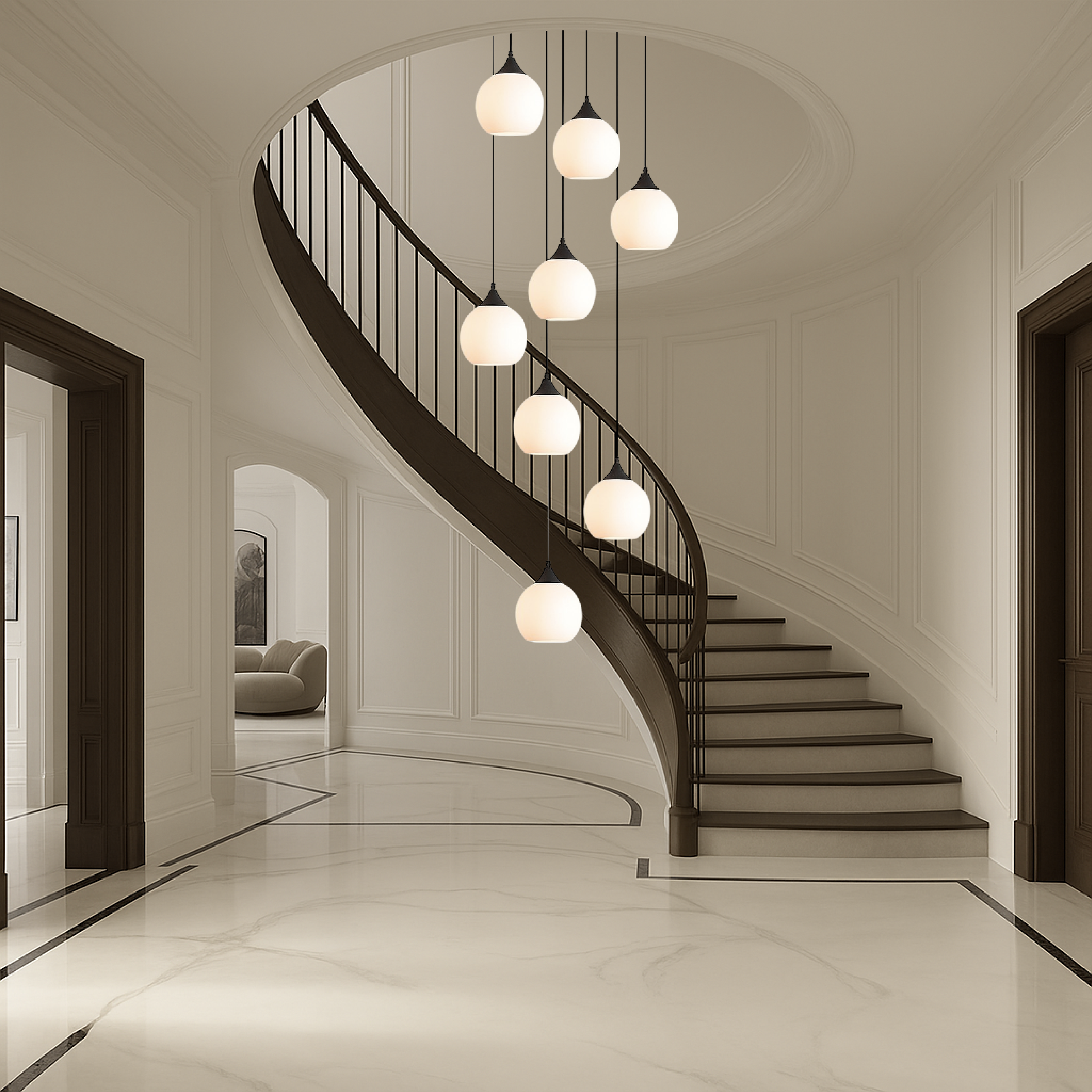 Lampadario per scale di Villa Gade