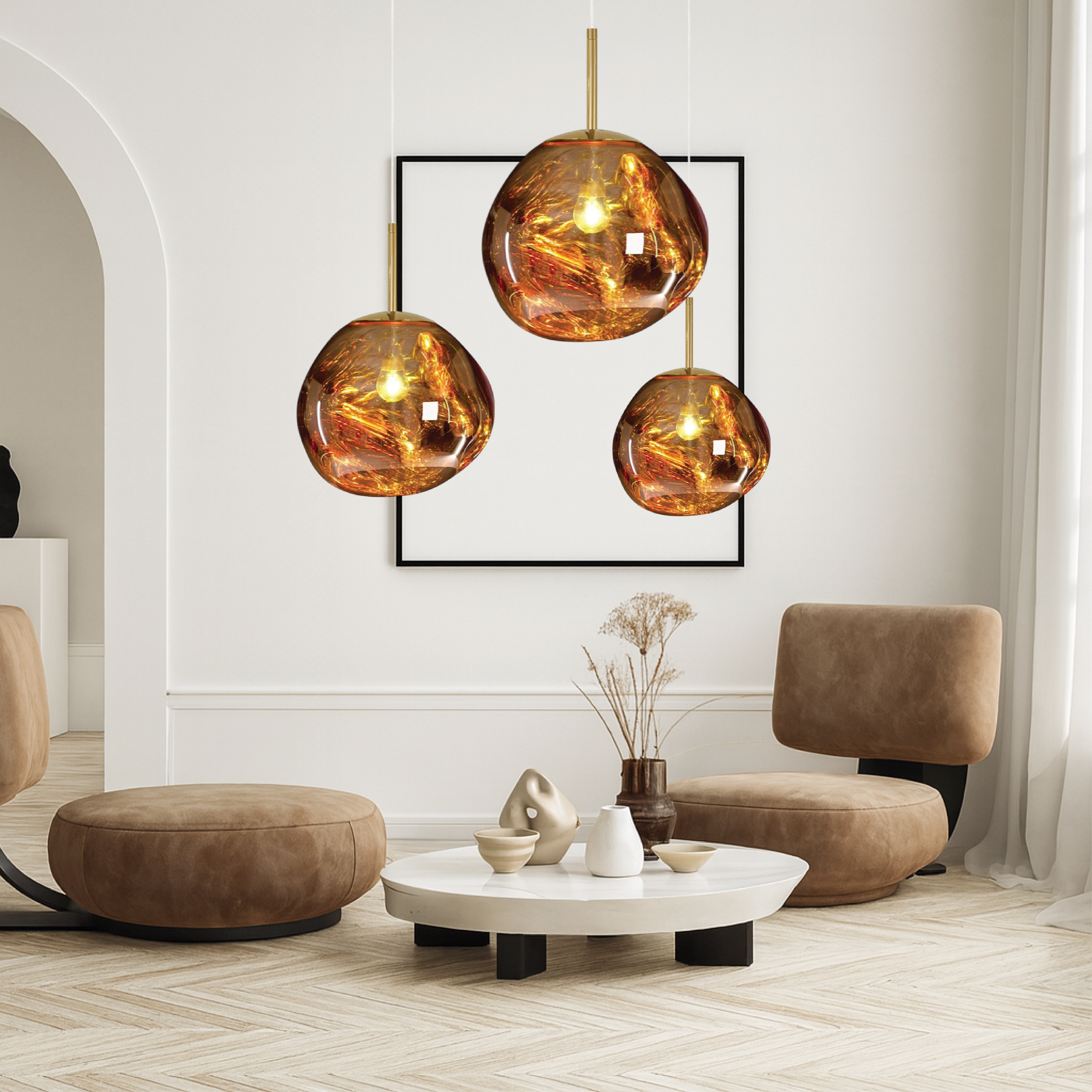 Lampada a sospensione in vetro fuso