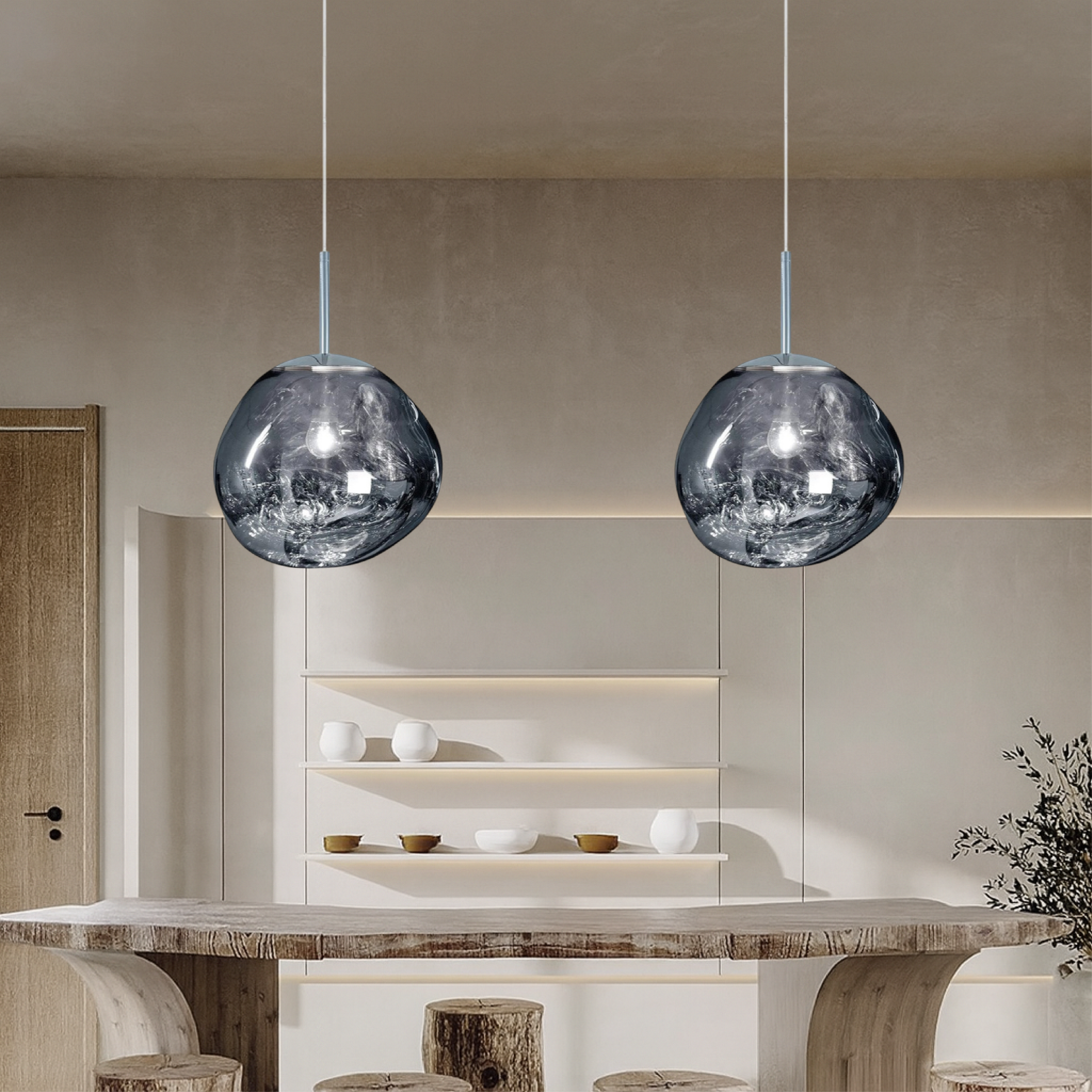 Lampada a sospensione in vetro fuso