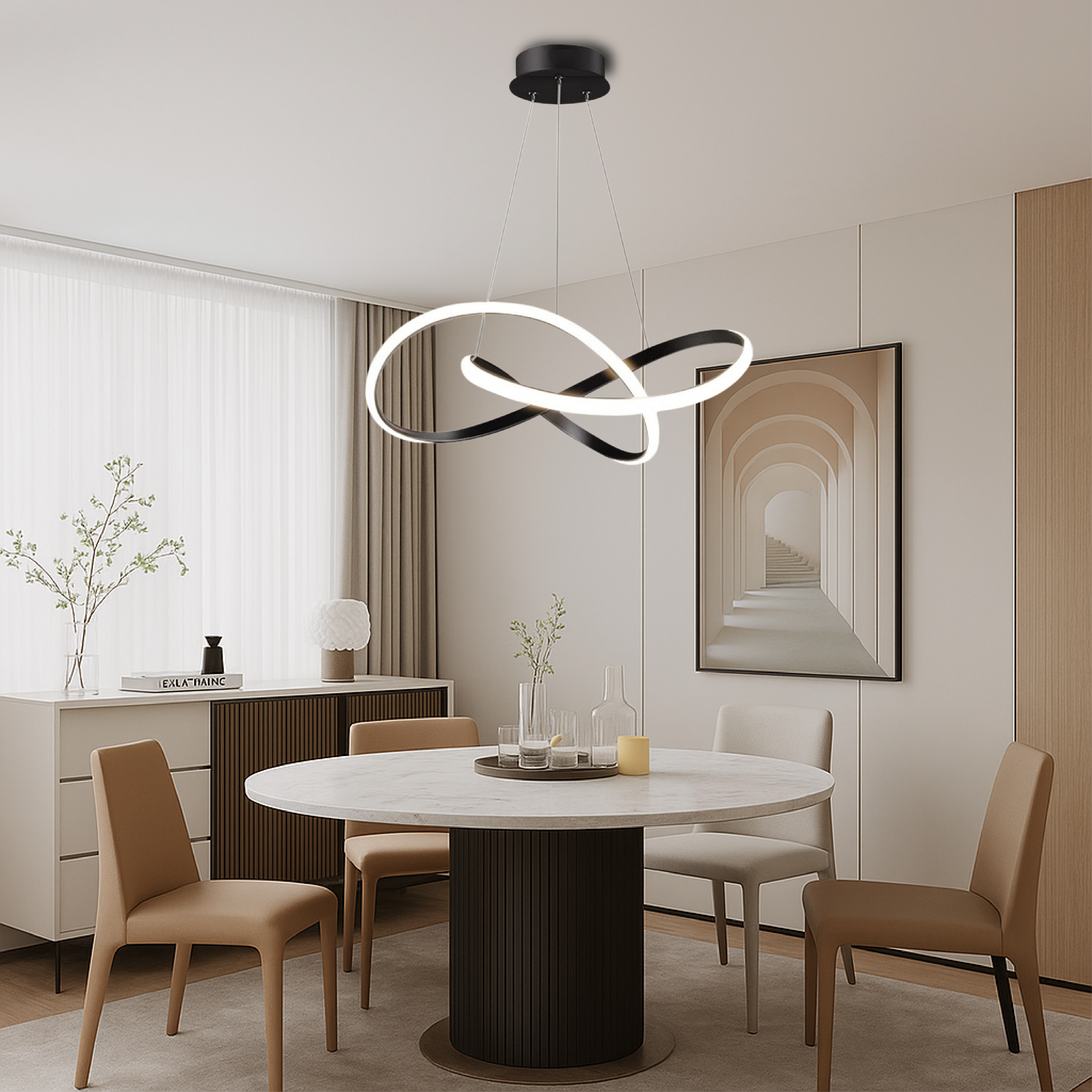 Luce a sospensione per sala da pranzo moderna