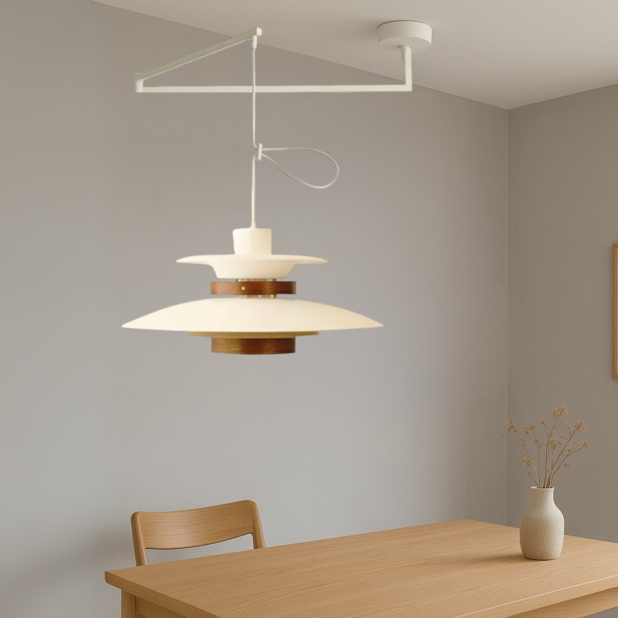 Lampada a sospensione a braccio oscillante Merado