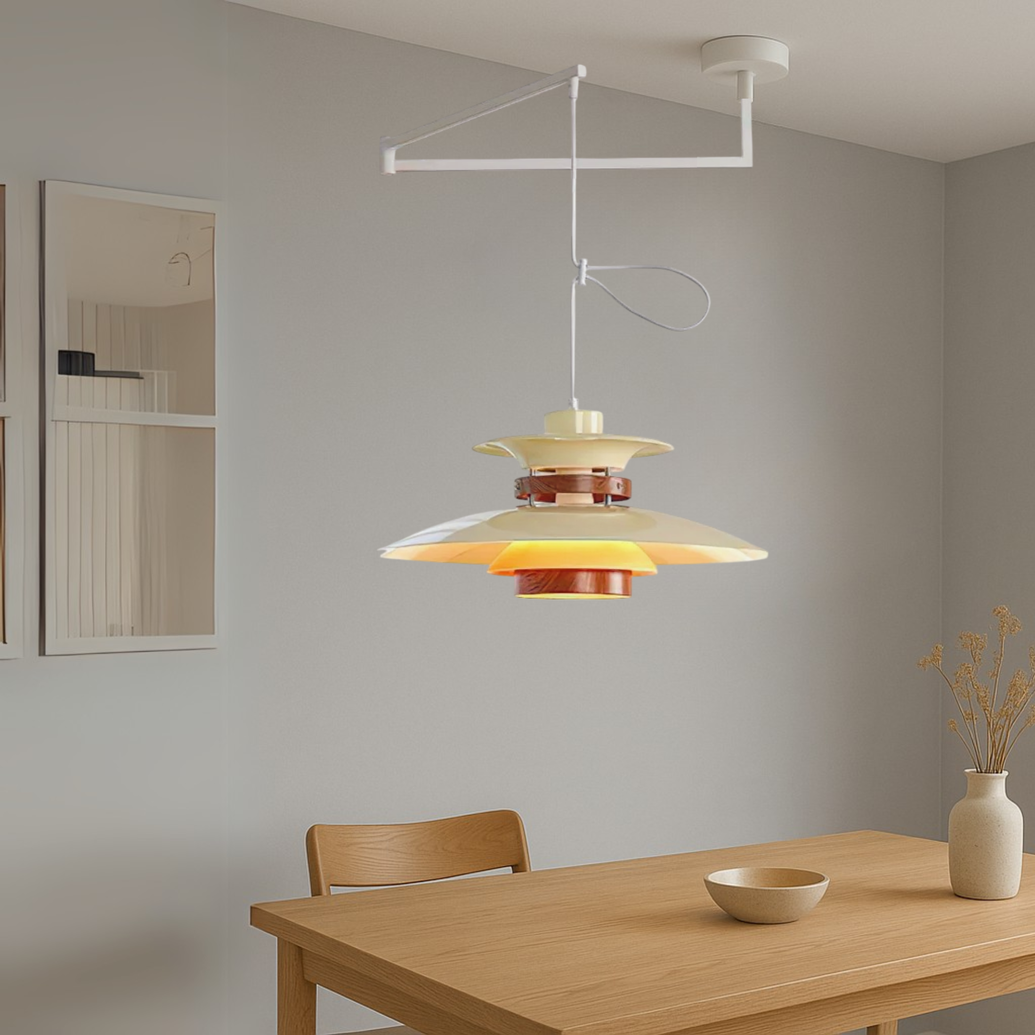 Lampada a sospensione a braccio oscillante Merado