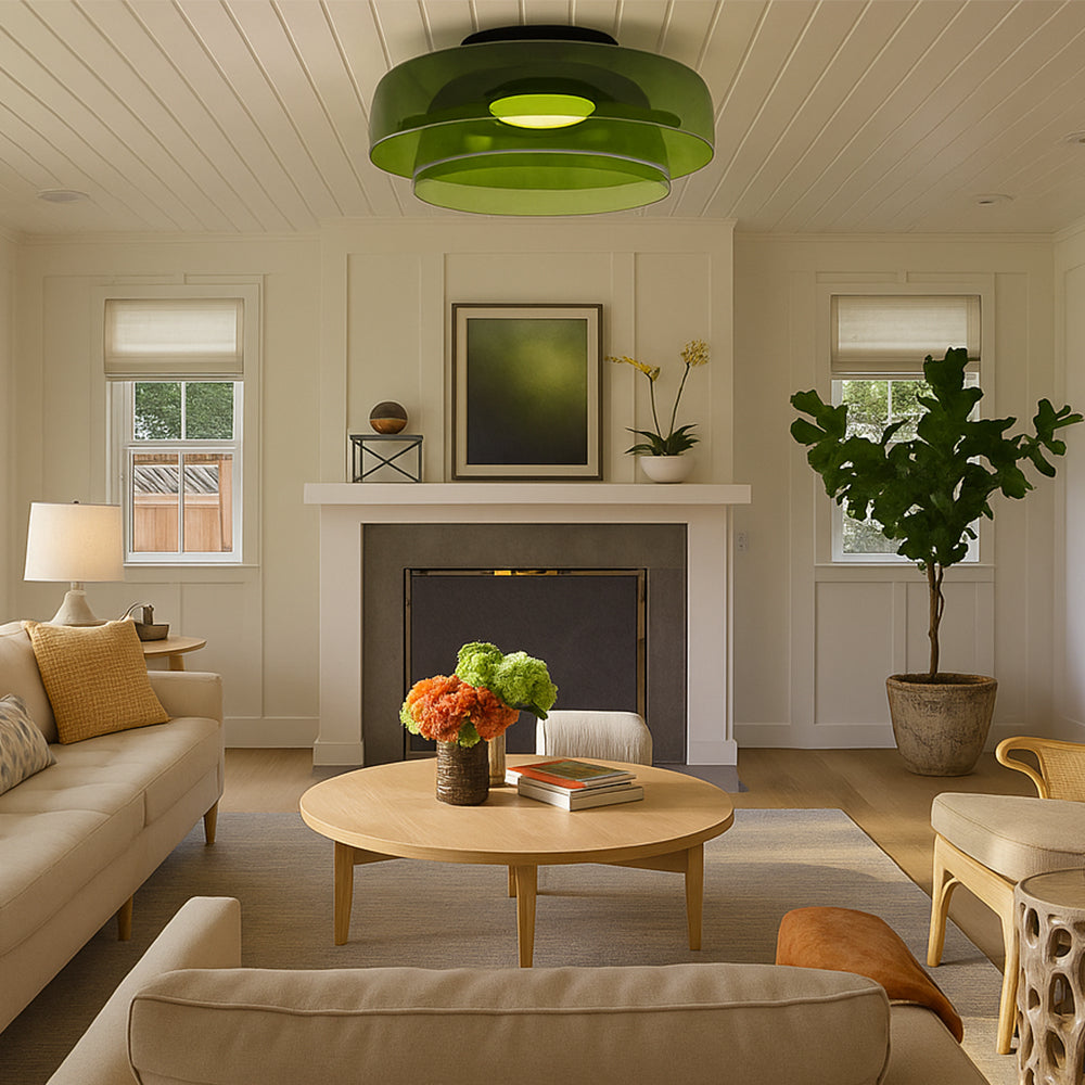 Lampada a sospensione a strati in vetro Nordic Bauhaus