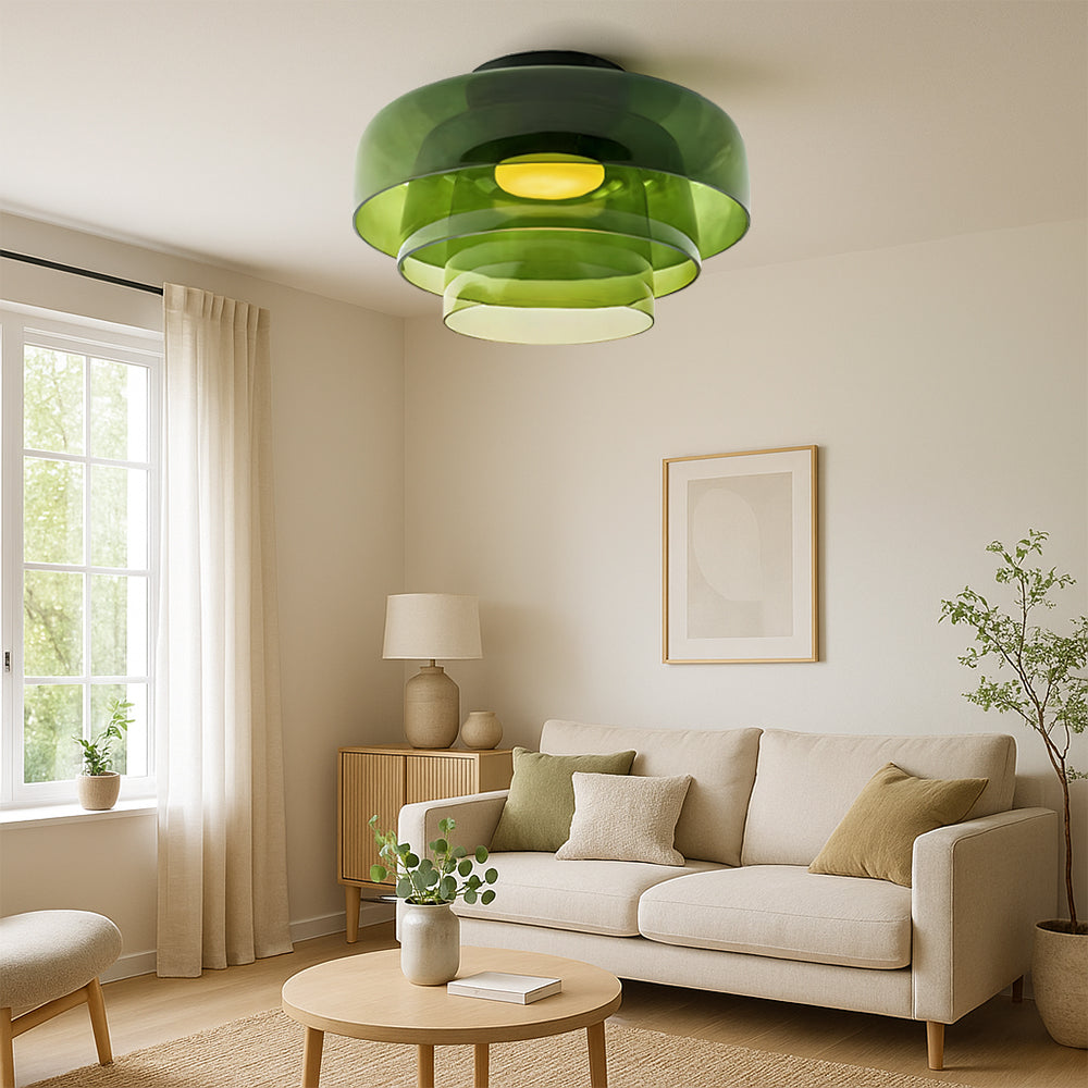 Lampada a sospensione a strati in vetro Nordic Bauhaus
