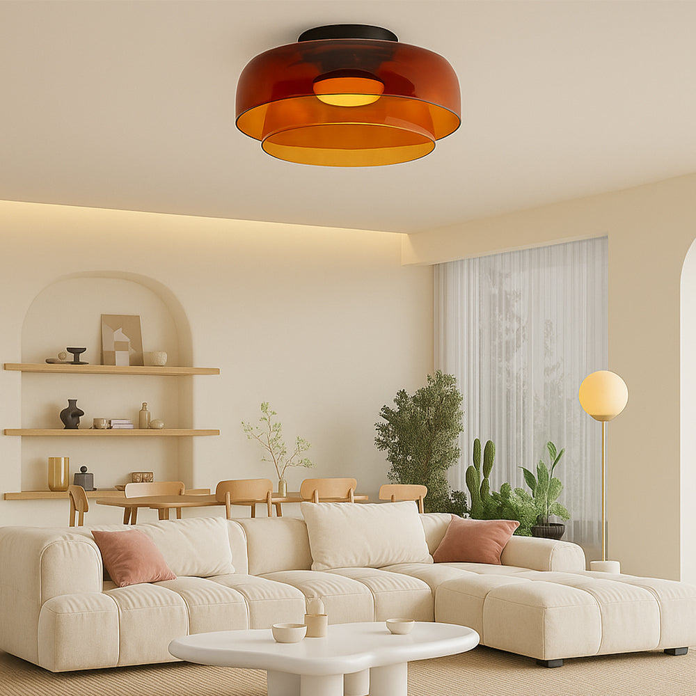 Lampada a sospensione a strati in vetro Nordic Bauhaus
