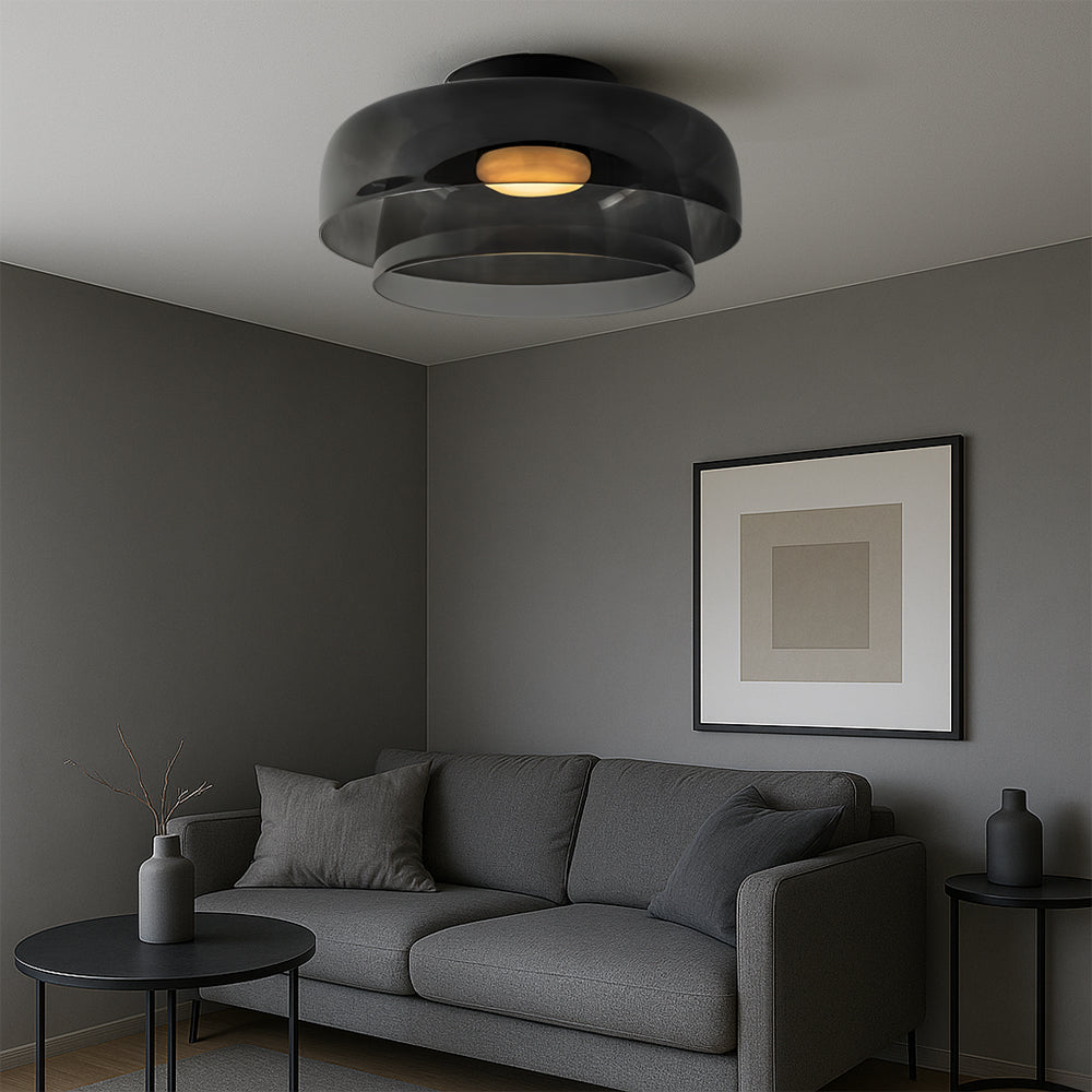 Lampada a sospensione a strati in vetro Nordic Bauhaus