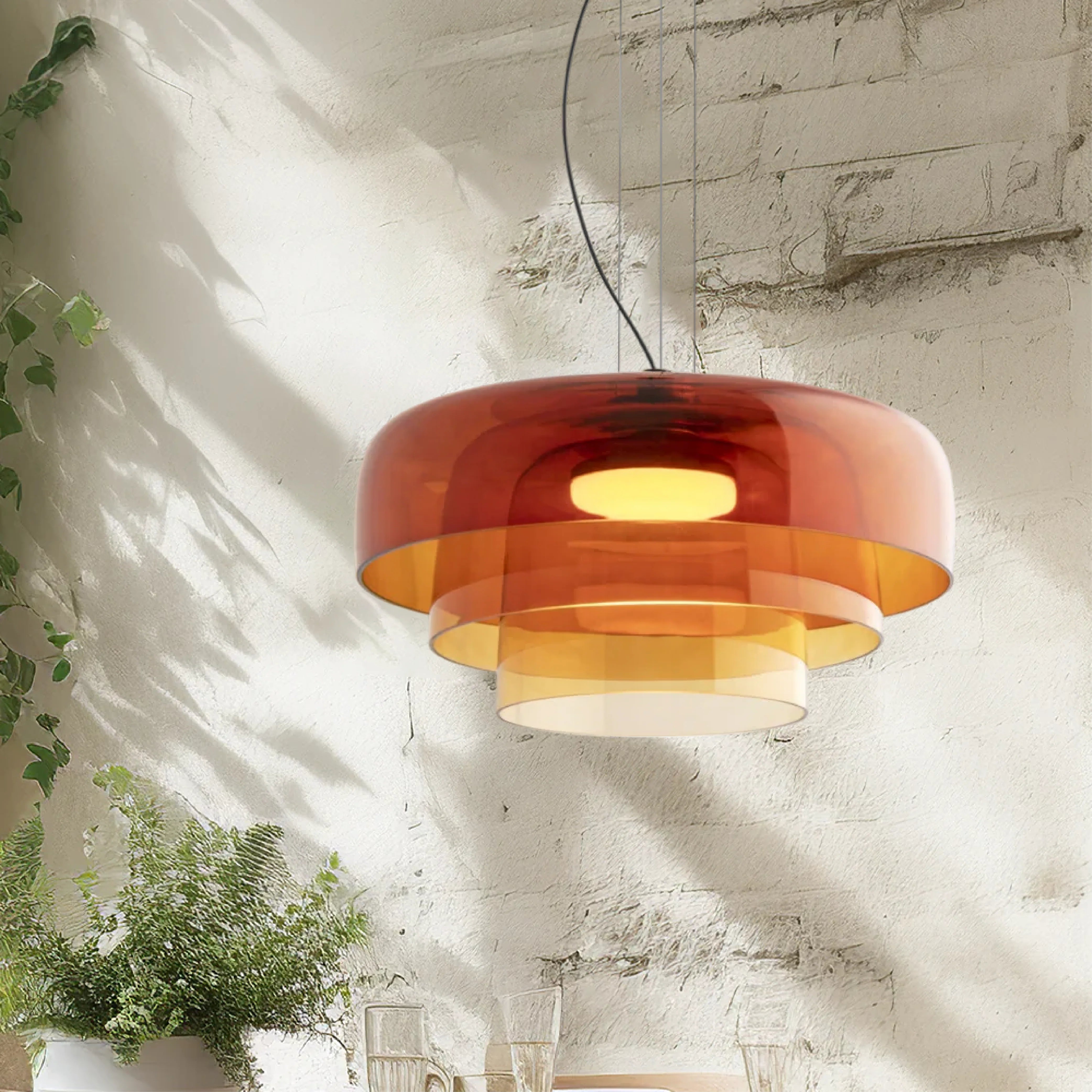 Luce a sospensione in vetro