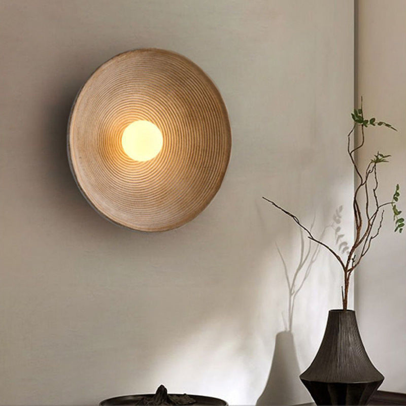 Lampada da parete giapponese in legno