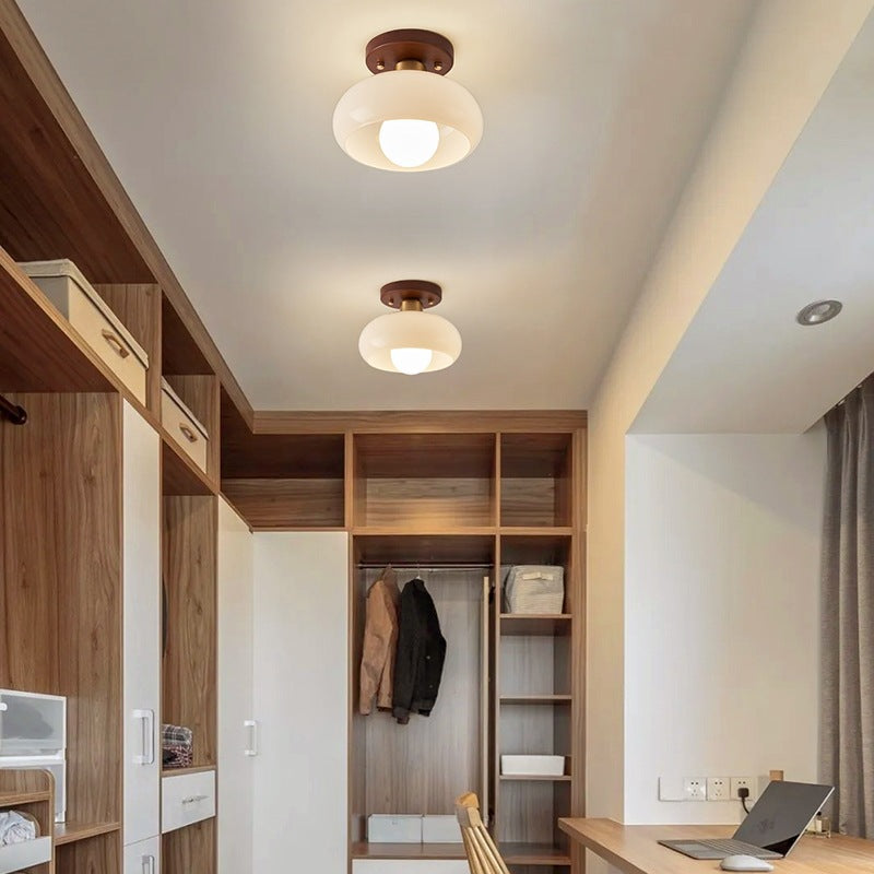 Plafoniera Bauhaus francese in crema