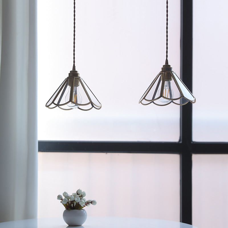 Luce a sospensione in vetro vintage