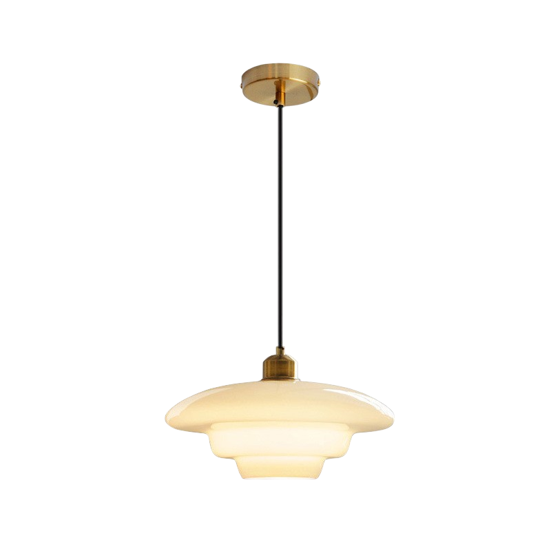 Luce a sospensione in vetro bianco latte