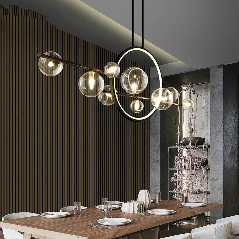 Lampadario da tavolo in vetro per cucina