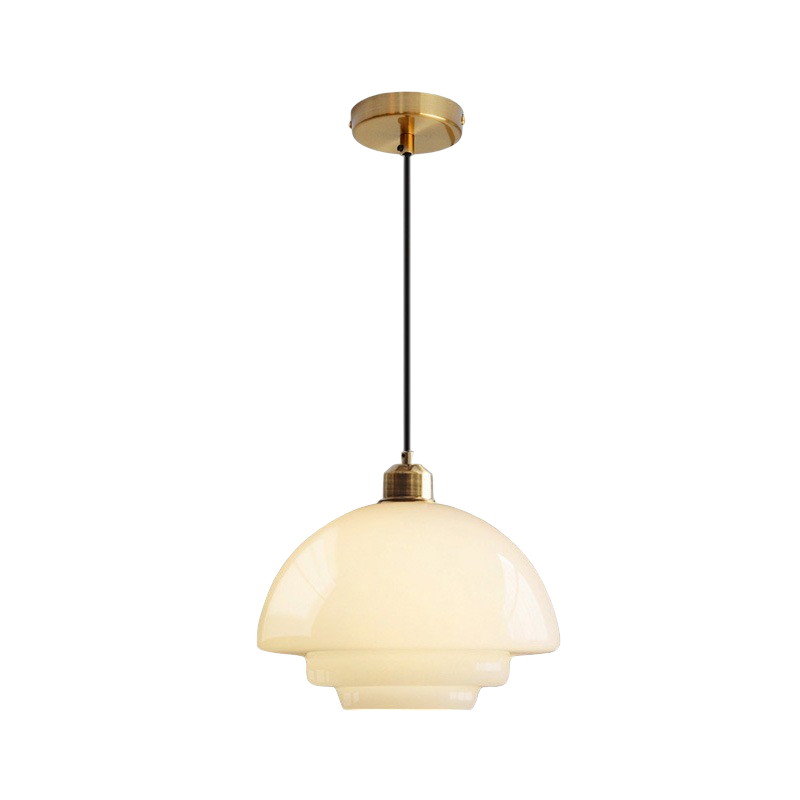 Luce a sospensione in vetro bianco latte