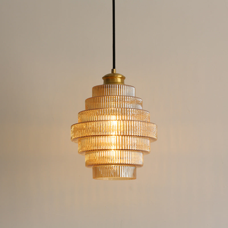 Lampada a sospensione in vetro L'otre