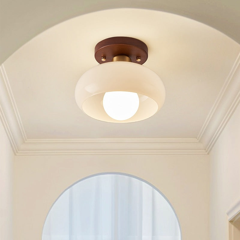 Plafoniera Bauhaus francese in crema