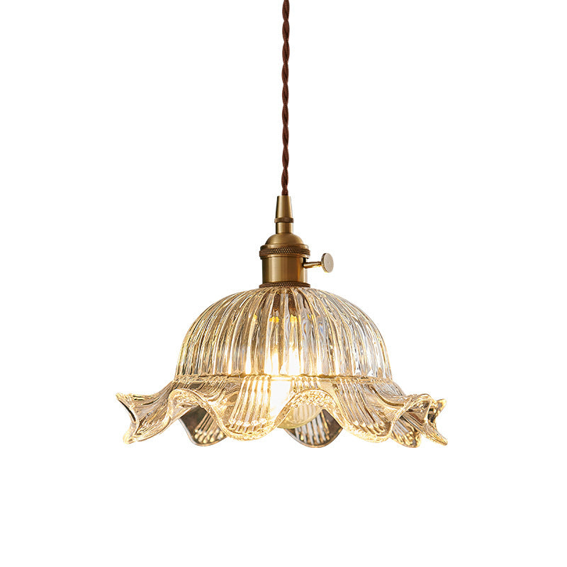 Luce a sospensione trasparente vintage