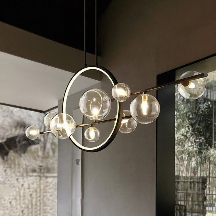 Lampadario da tavolo in vetro per cucina