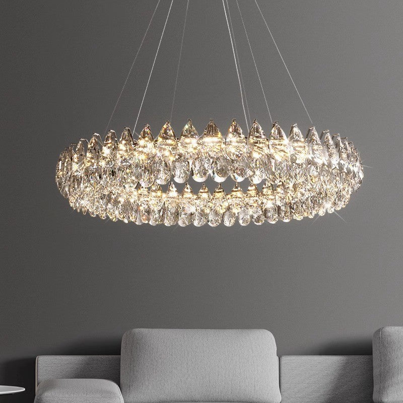 Lampadario ad anello in cristallo