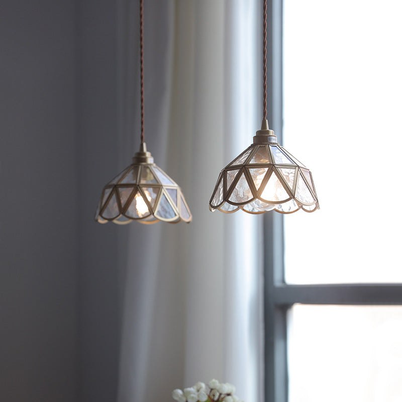 Luce a sospensione in vetro vintage