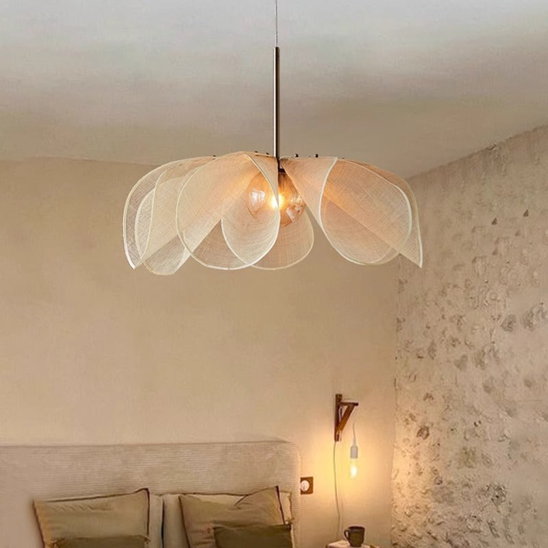 Lampada a sospensione in tessuto vintage
