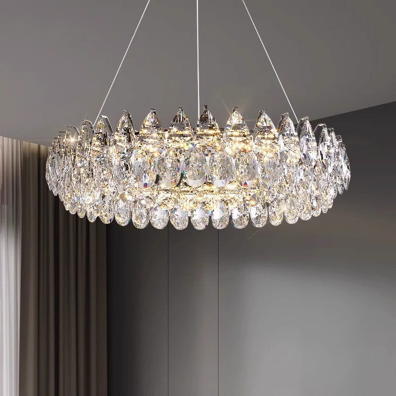 Lampadario ad anello in cristallo
