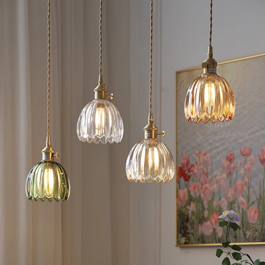 Luce a sospensione in vetro giapponese