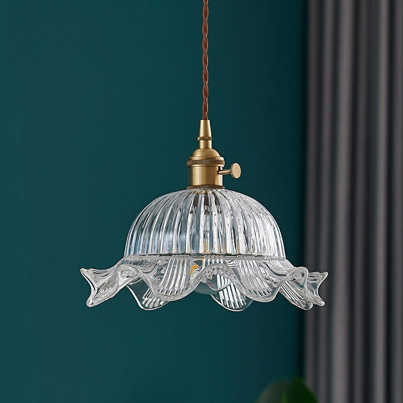 Luce a sospensione trasparente vintage