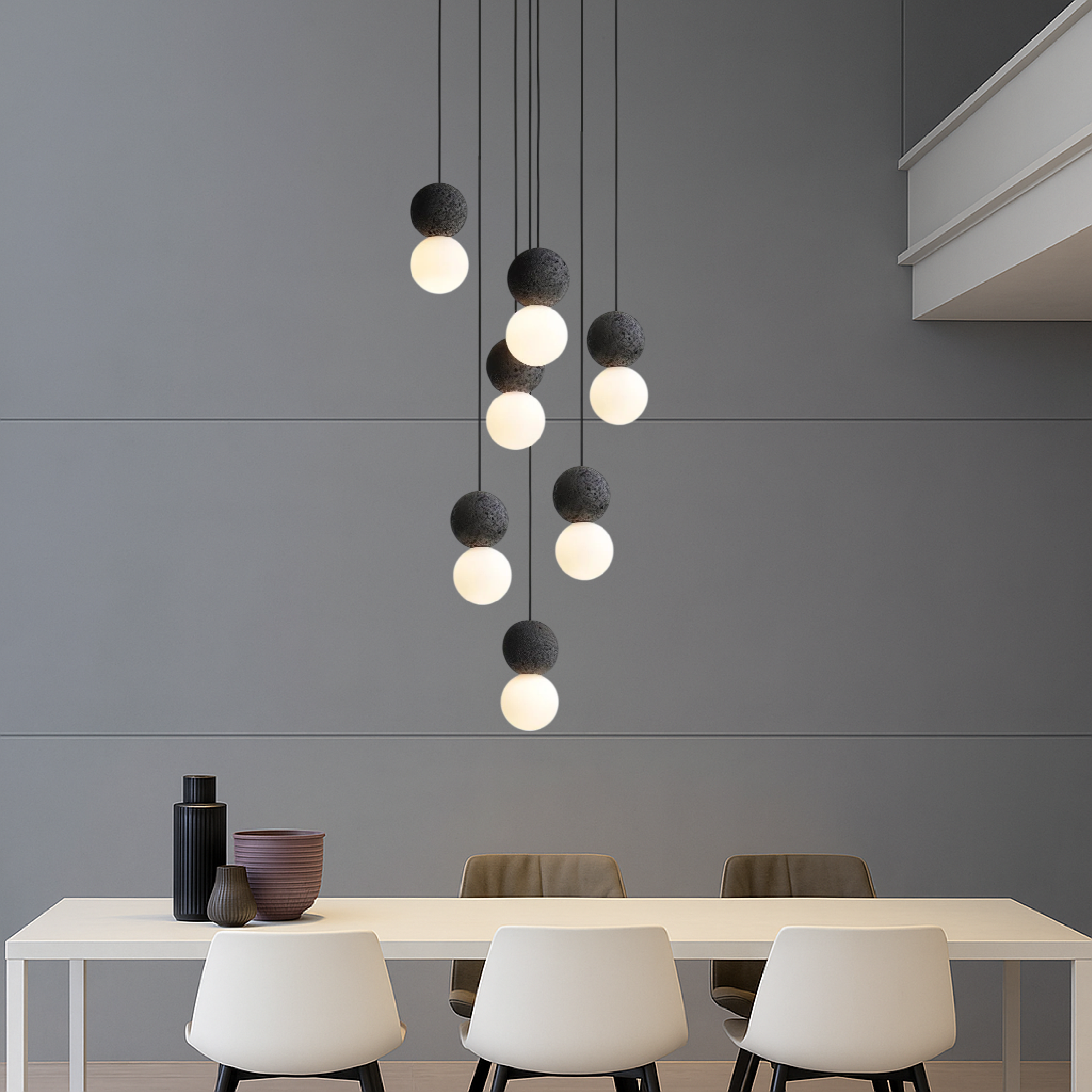 Lampadario in ossidiana
