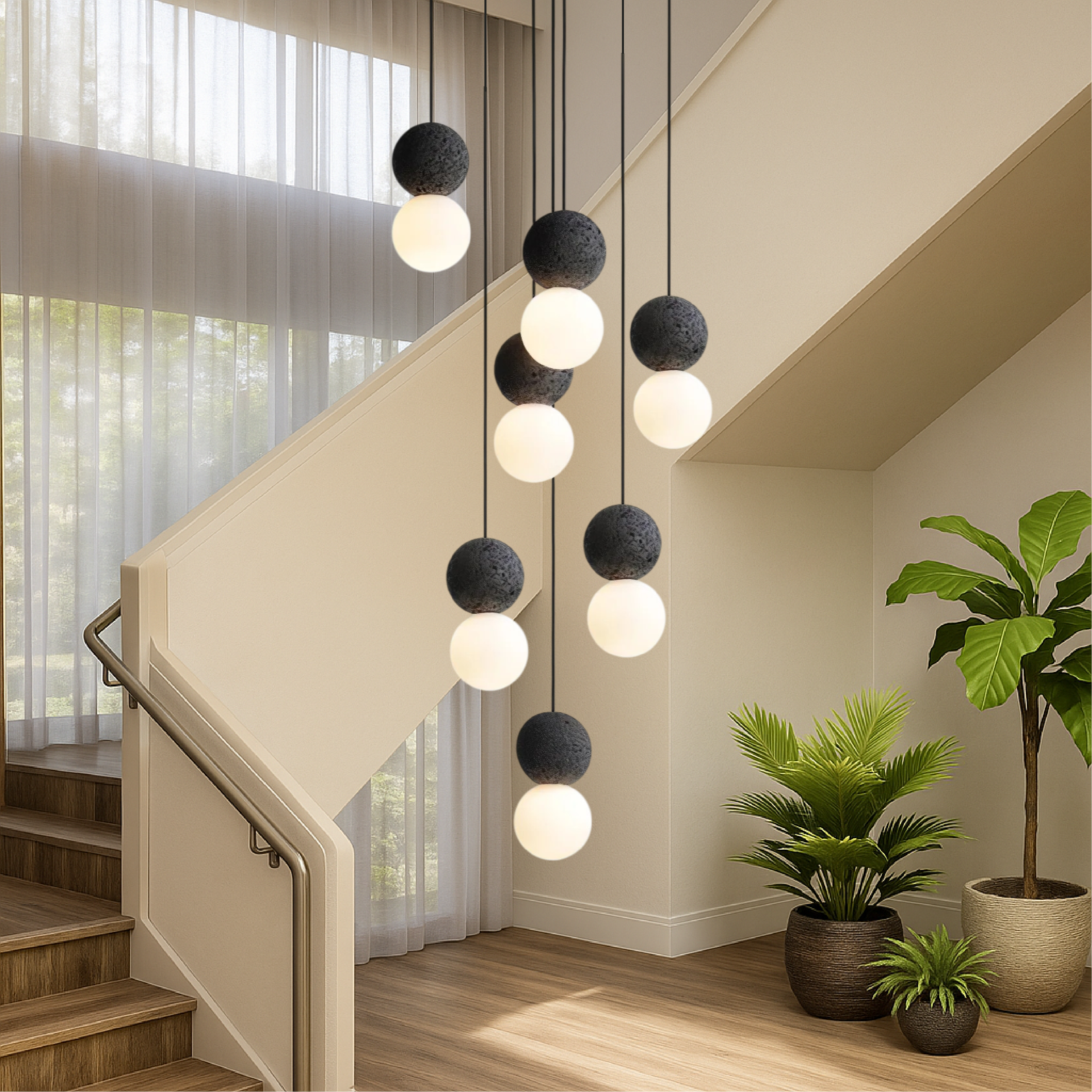 Lampadario in ossidiana