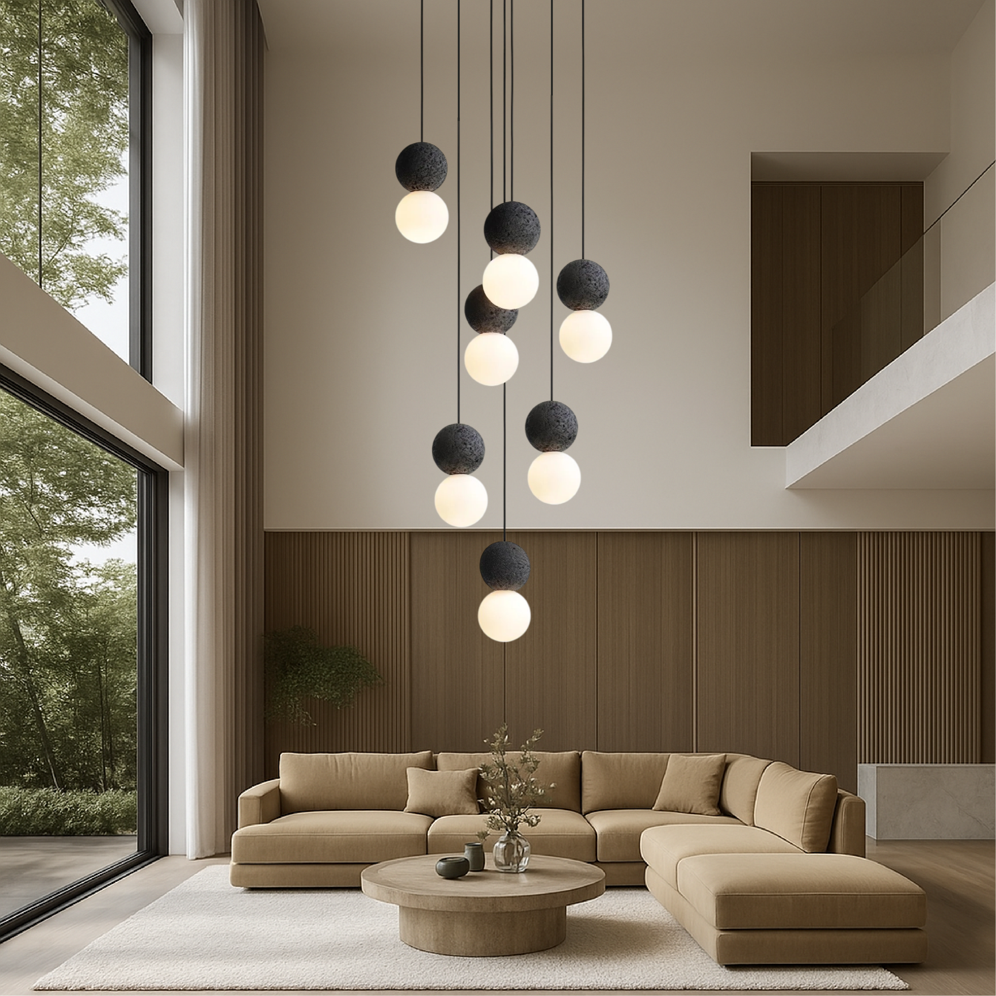 Lampadario in ossidiana