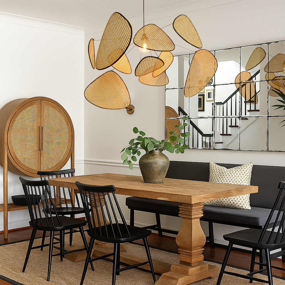 Luce a sospensione in rattan di Bria