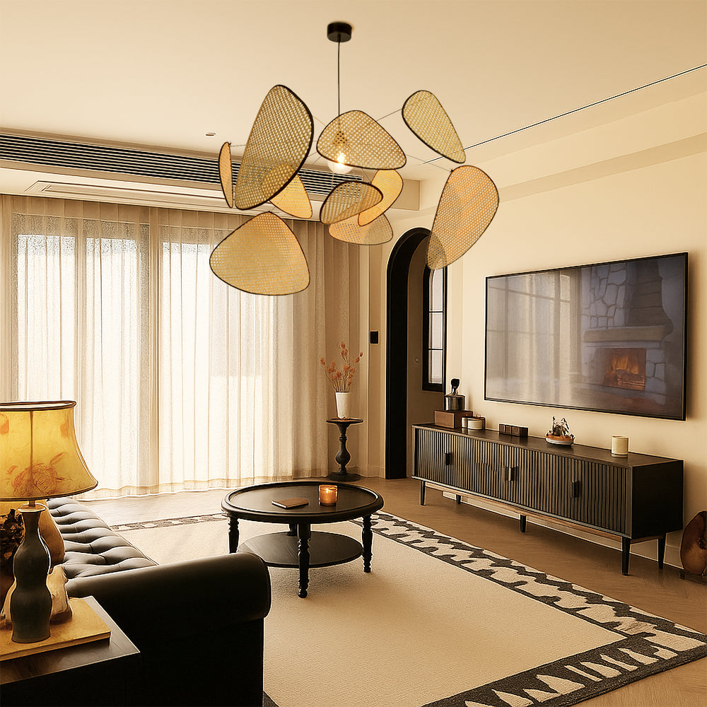Luce a sospensione in rattan di Bria