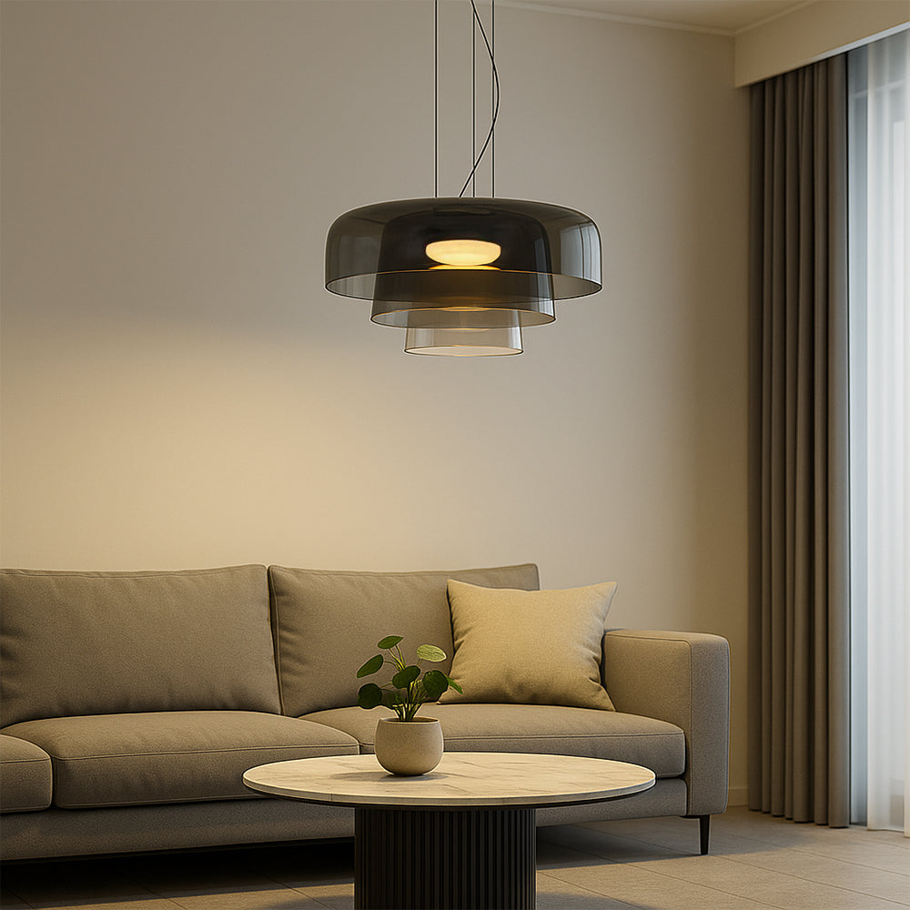Luce a sospensione in vetro