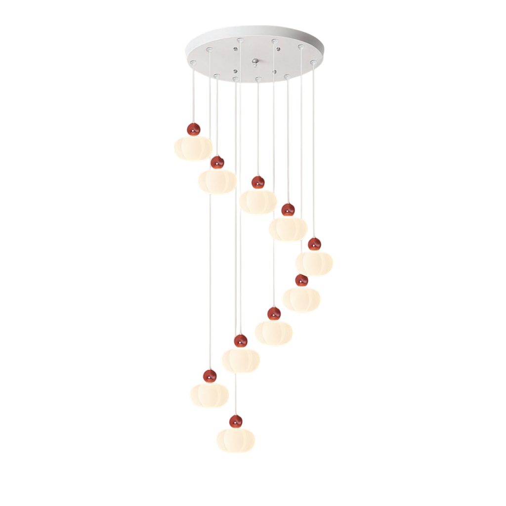 Lampadario da scala Art Déco Crema