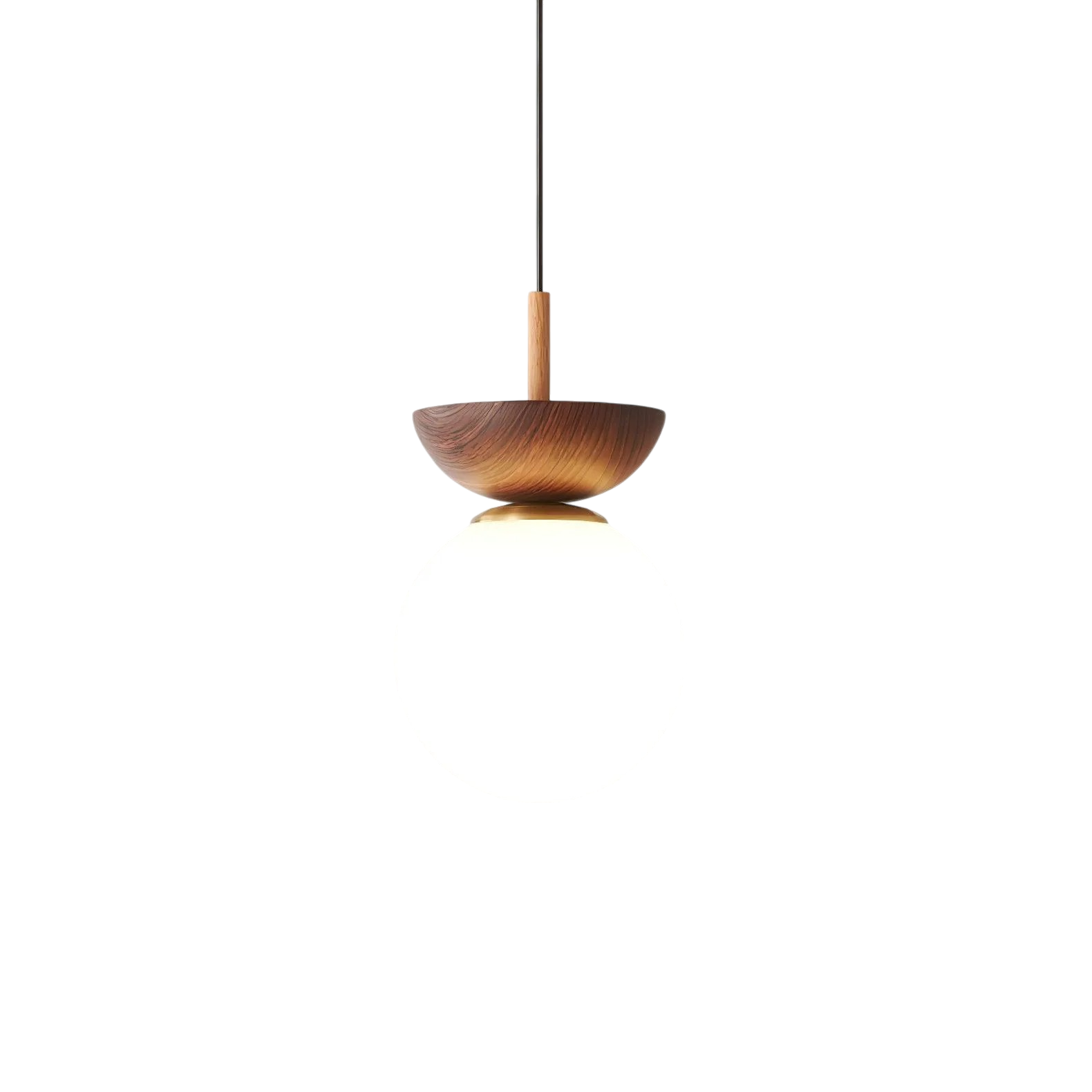 Luce a sospensione in legno Japandi