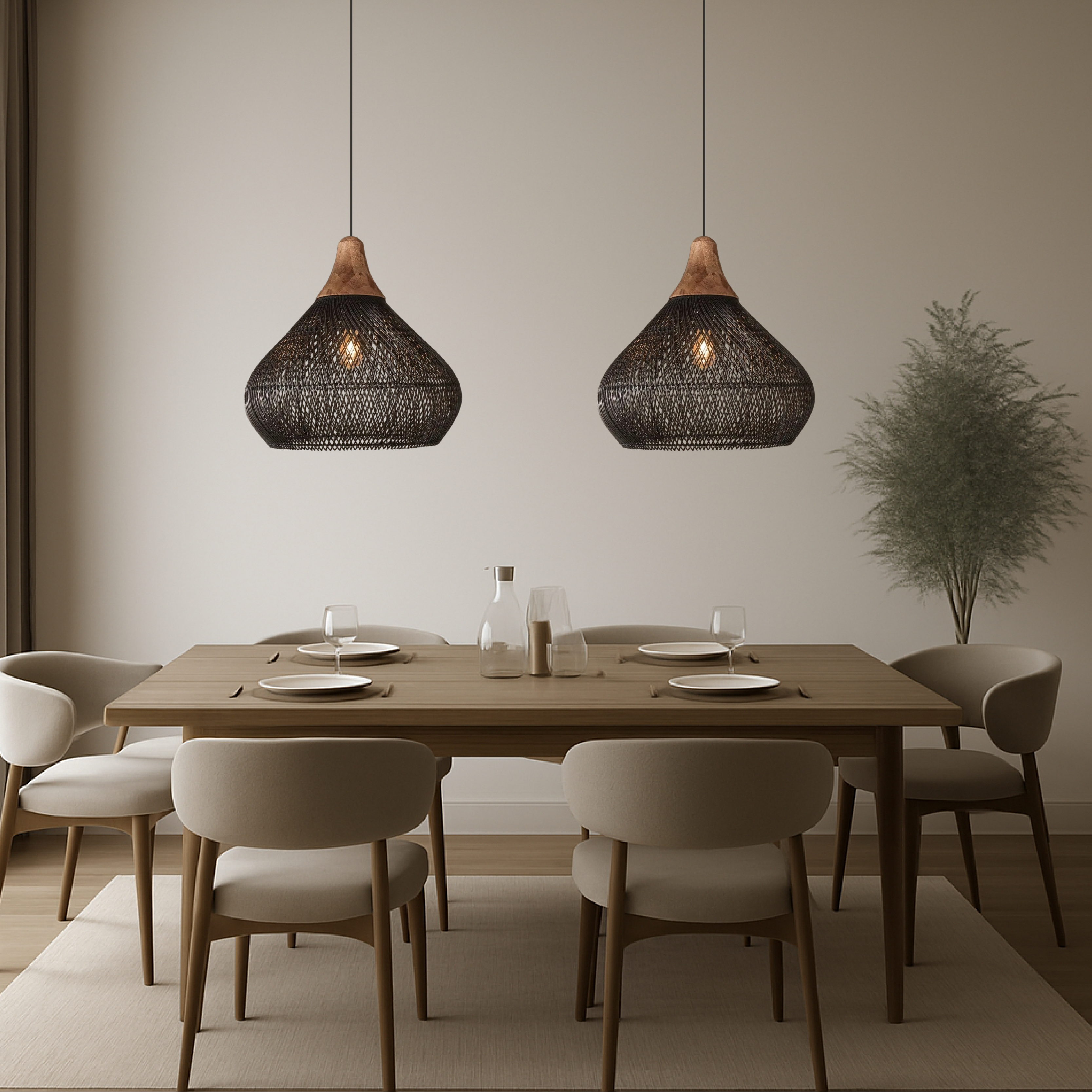 Lampada a sospensione di design giapponese
