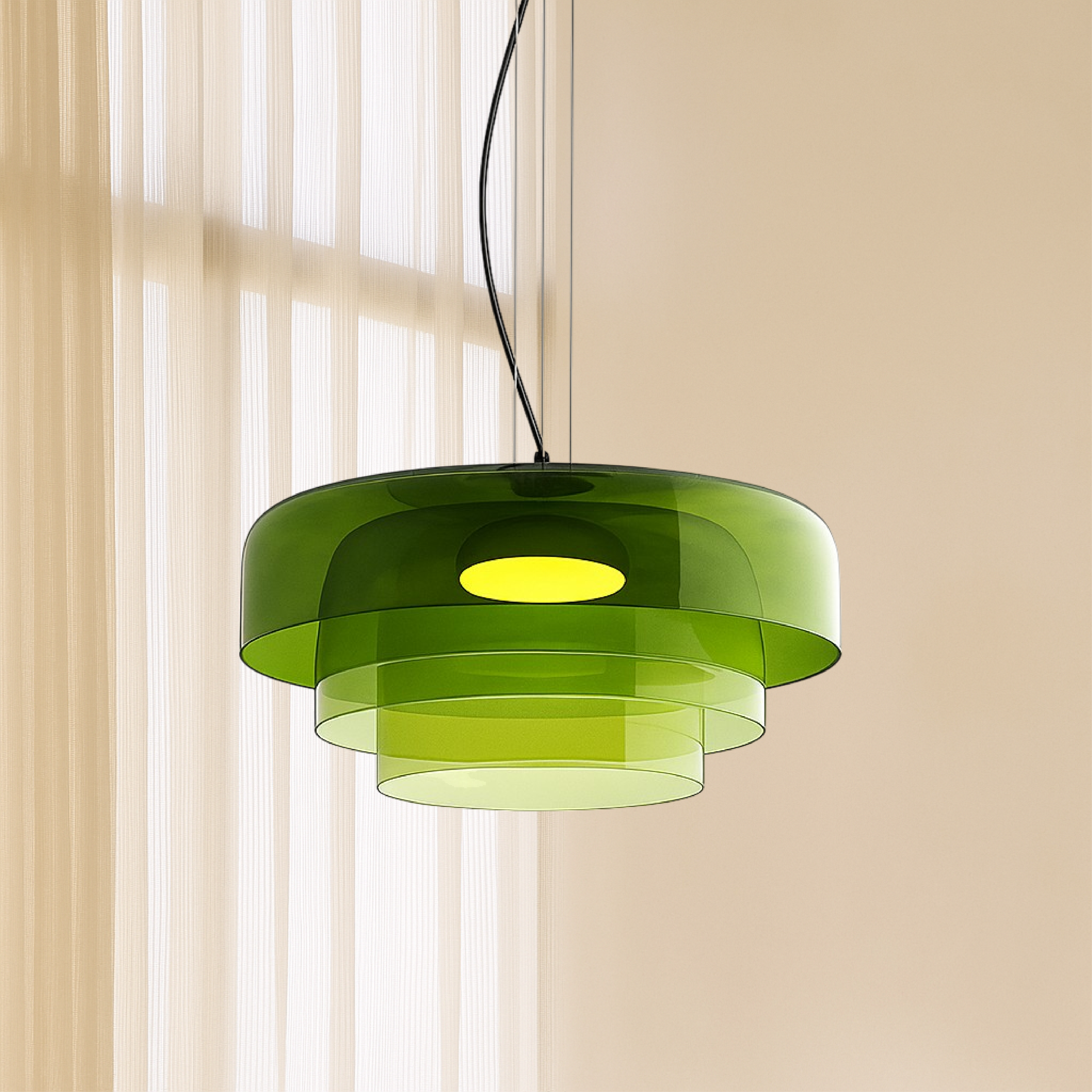 Luce a sospensione in vetro