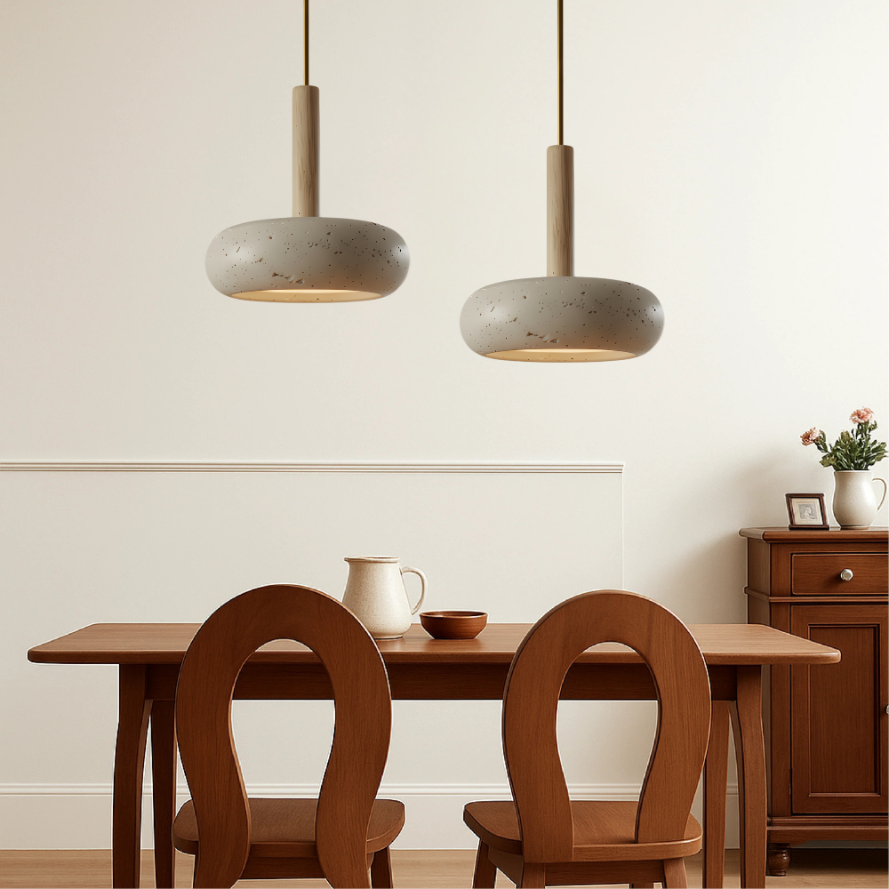 Luce a sospensione in travertino