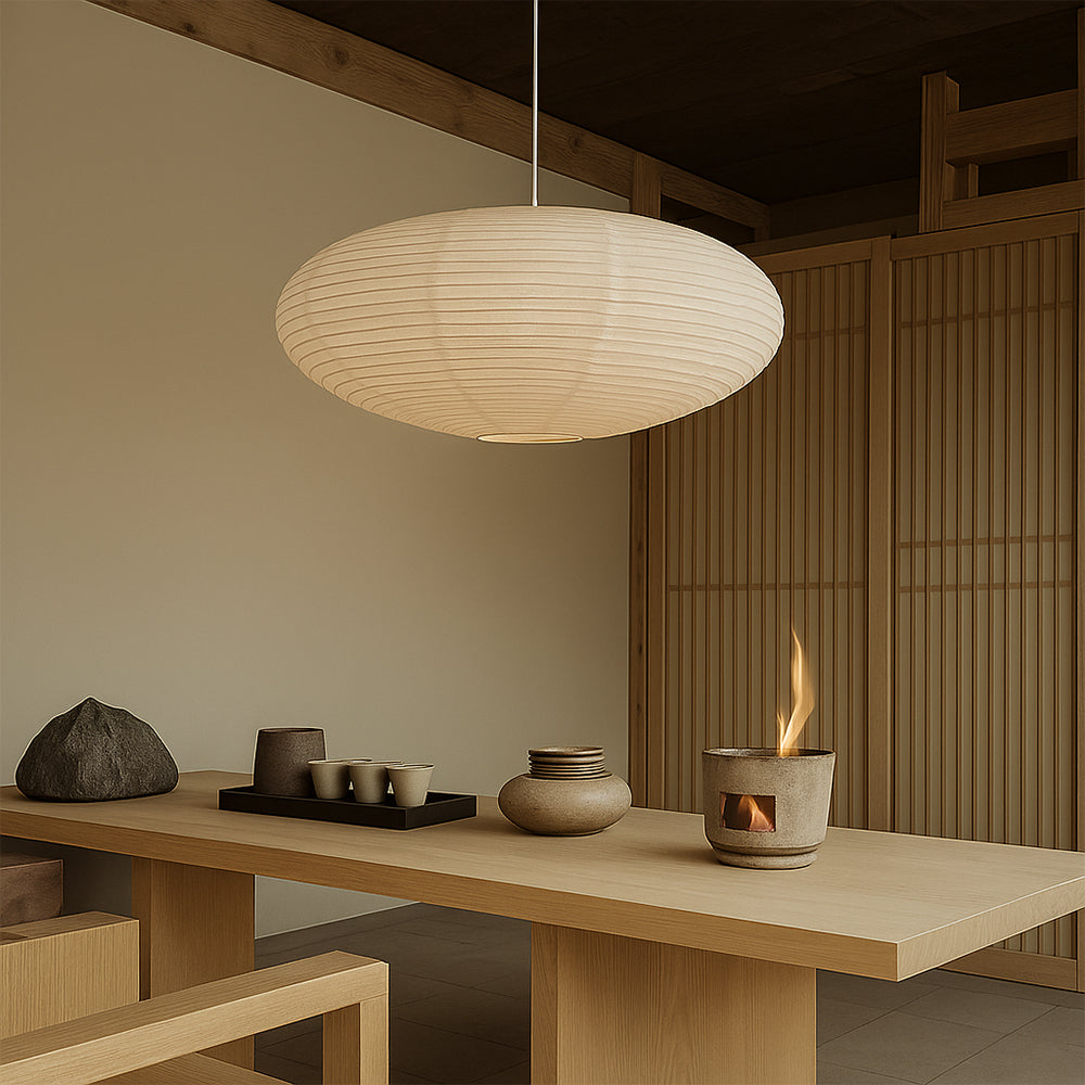 Luce a sospensione in carta di Wabi
