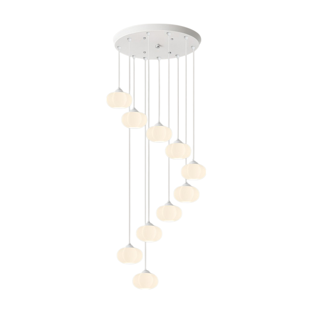 Lampadario da scala Art Déco Crema