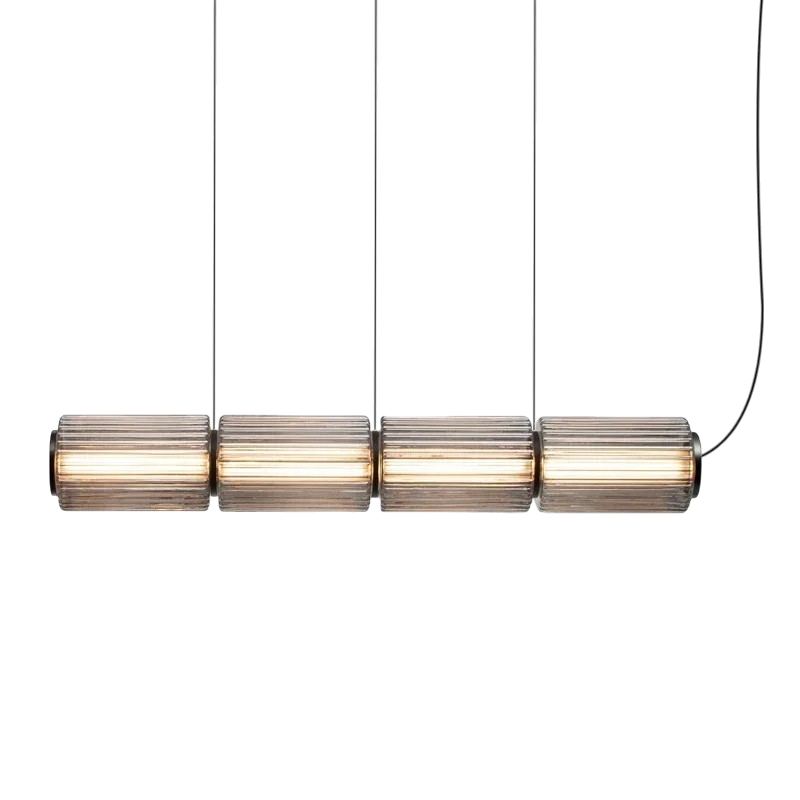 Lampada a sospensione in vetro a forma di cilindro