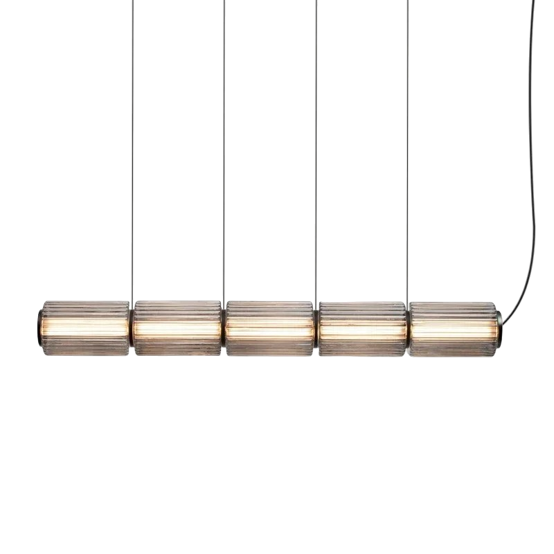 Lampada a sospensione in vetro a forma di cilindro