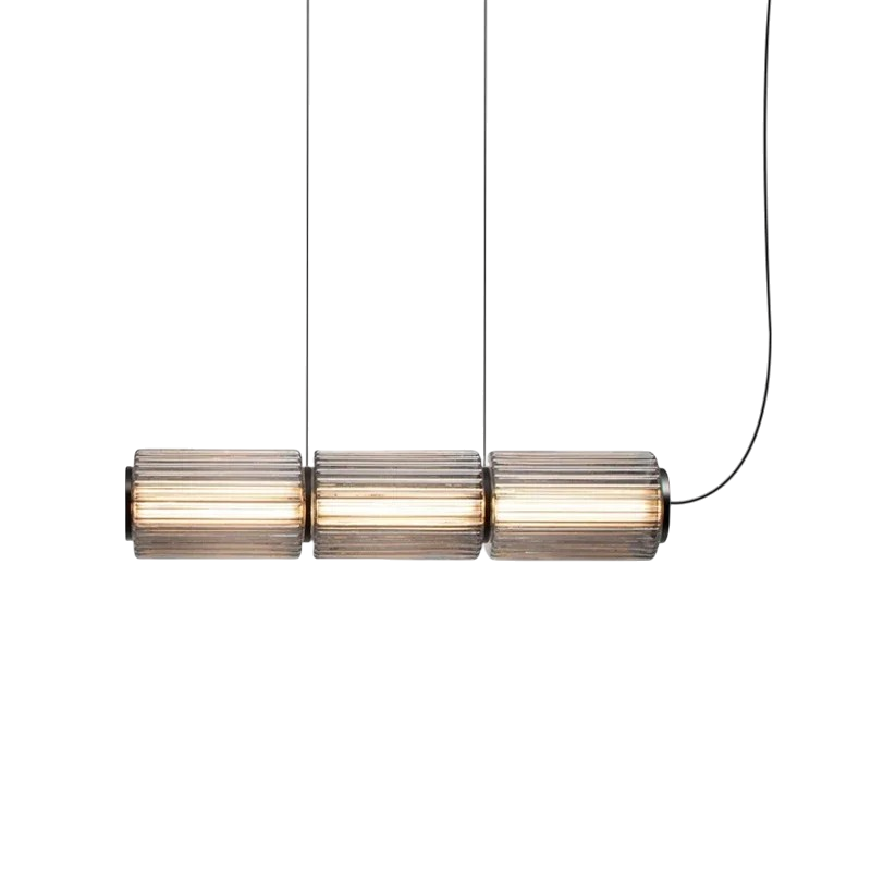 Lampada a sospensione in vetro a forma di cilindro